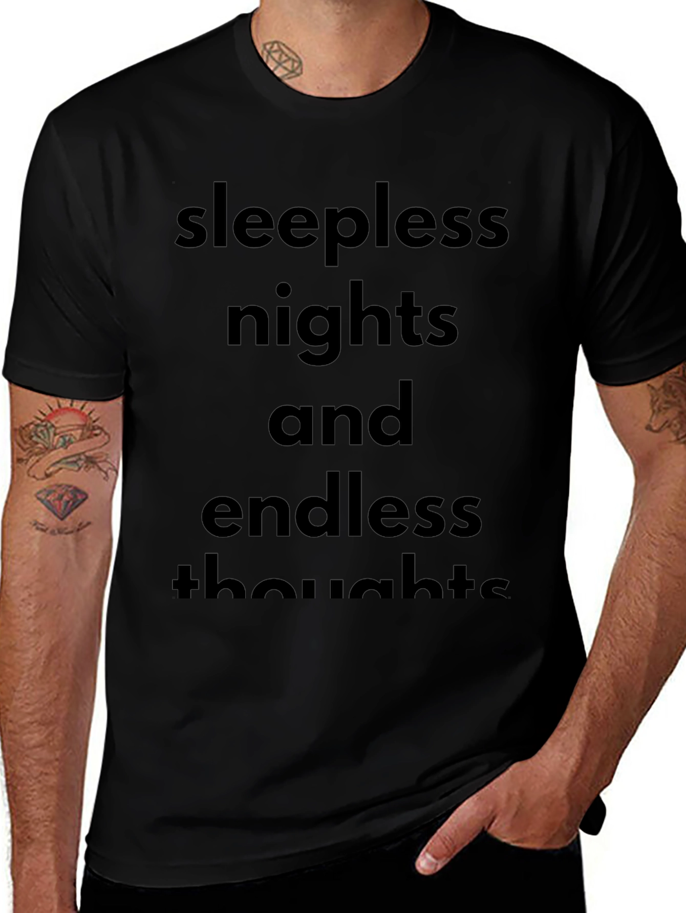 Sleepless Nights T-Shirt - Endless Thoughts Black Tee