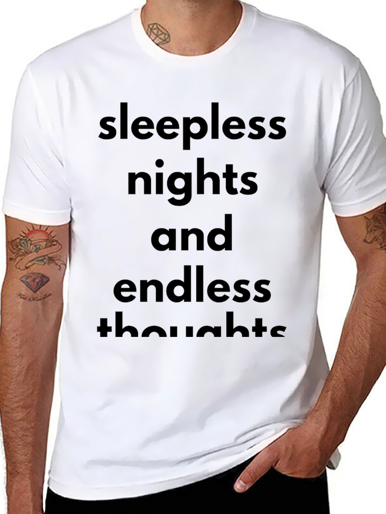 Sleepless Nights T-Shirt - Endless Thoughts Black Tee