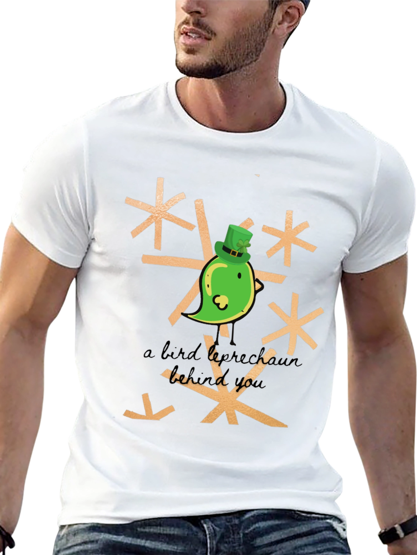 St. Patricks Day Bird Leprechaun Graphic Tee