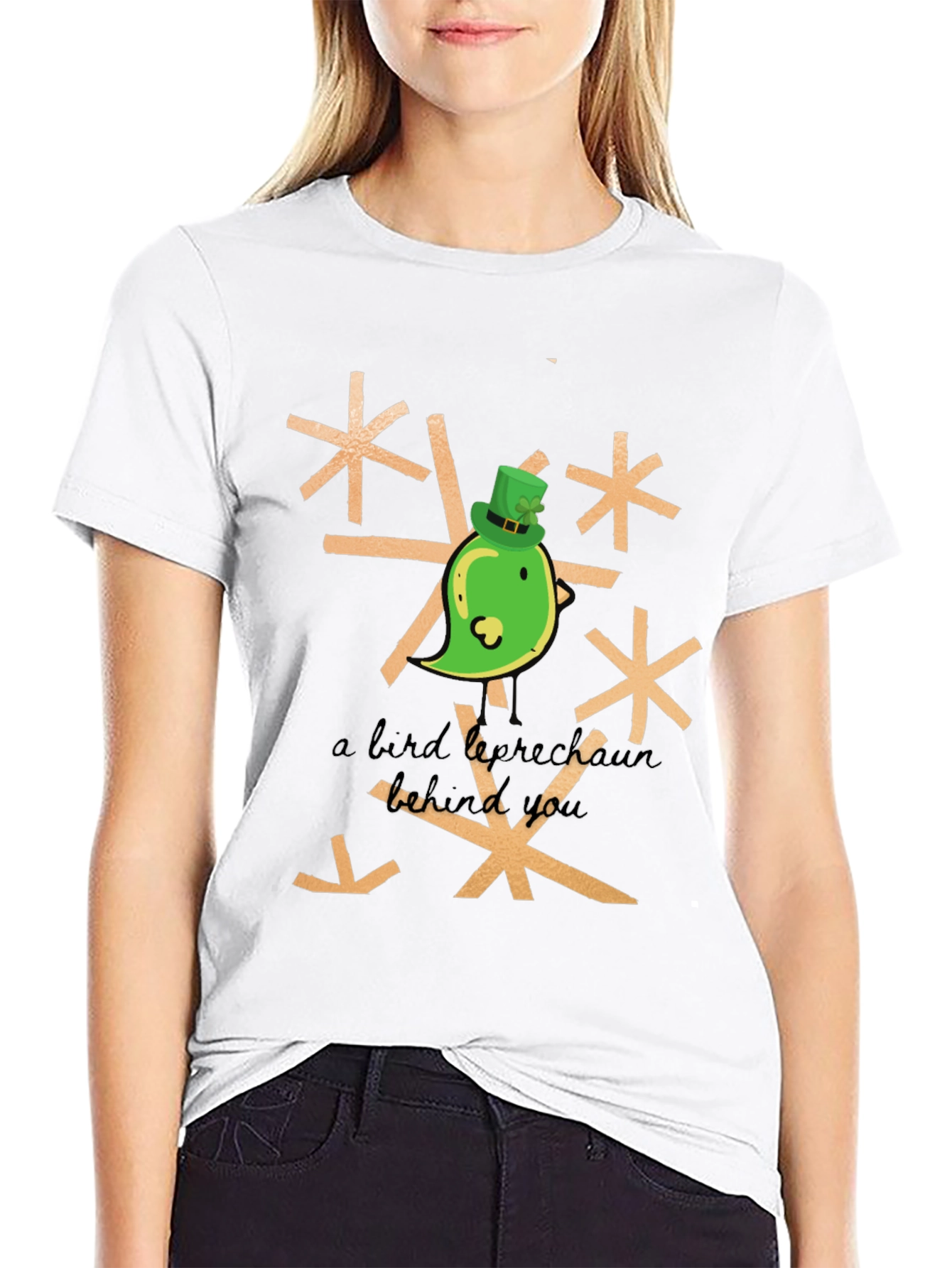 St. Patricks Day Bird Leprechaun Graphic Tee