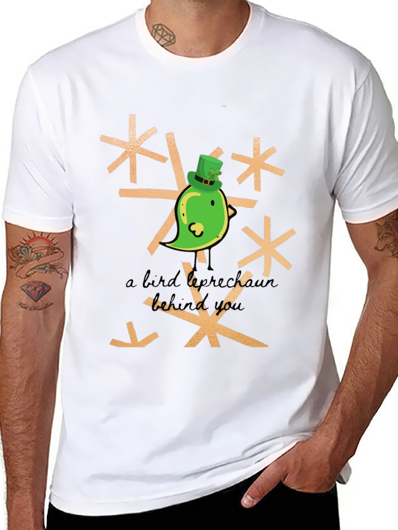 St. Patricks Day Bird Leprechaun Graphic Tee
