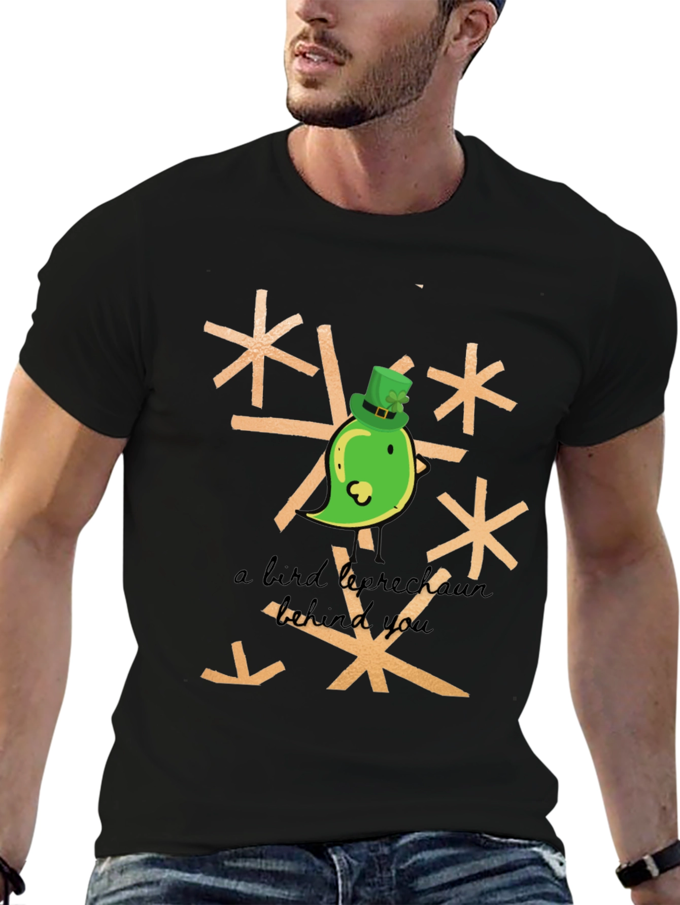 St. Patricks Day Bird Leprechaun Graphic Tee