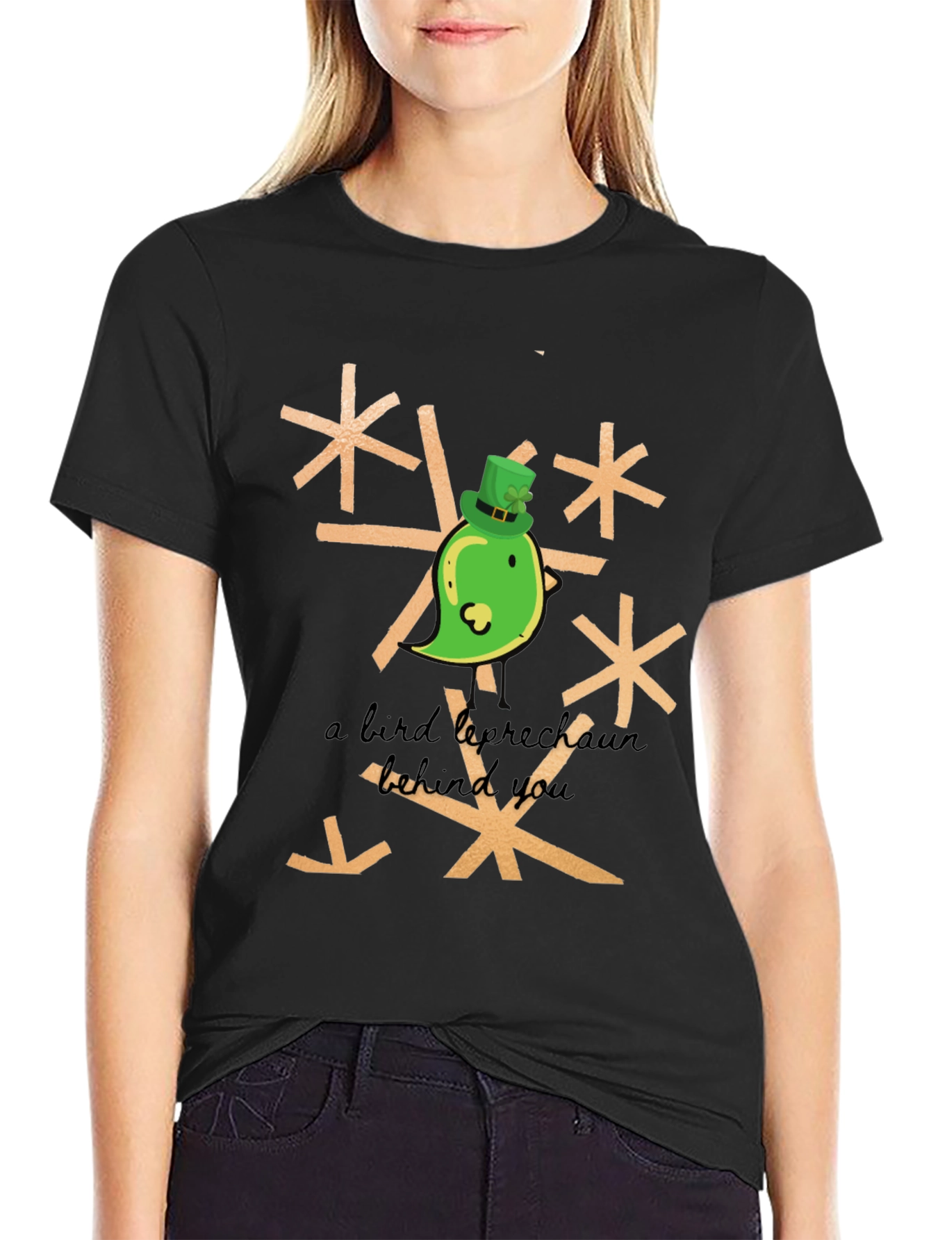St. Patricks Day Bird Leprechaun Graphic Tee