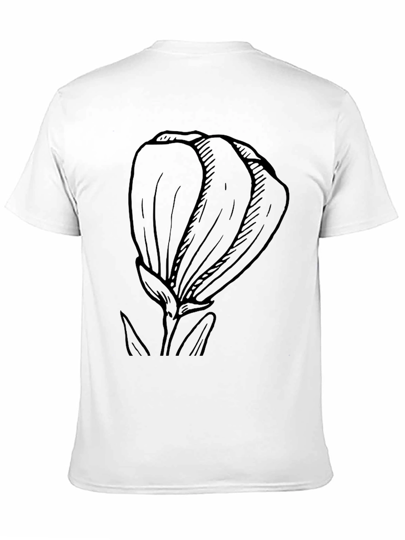 Black T-Shirt with Bold Flower Graphic