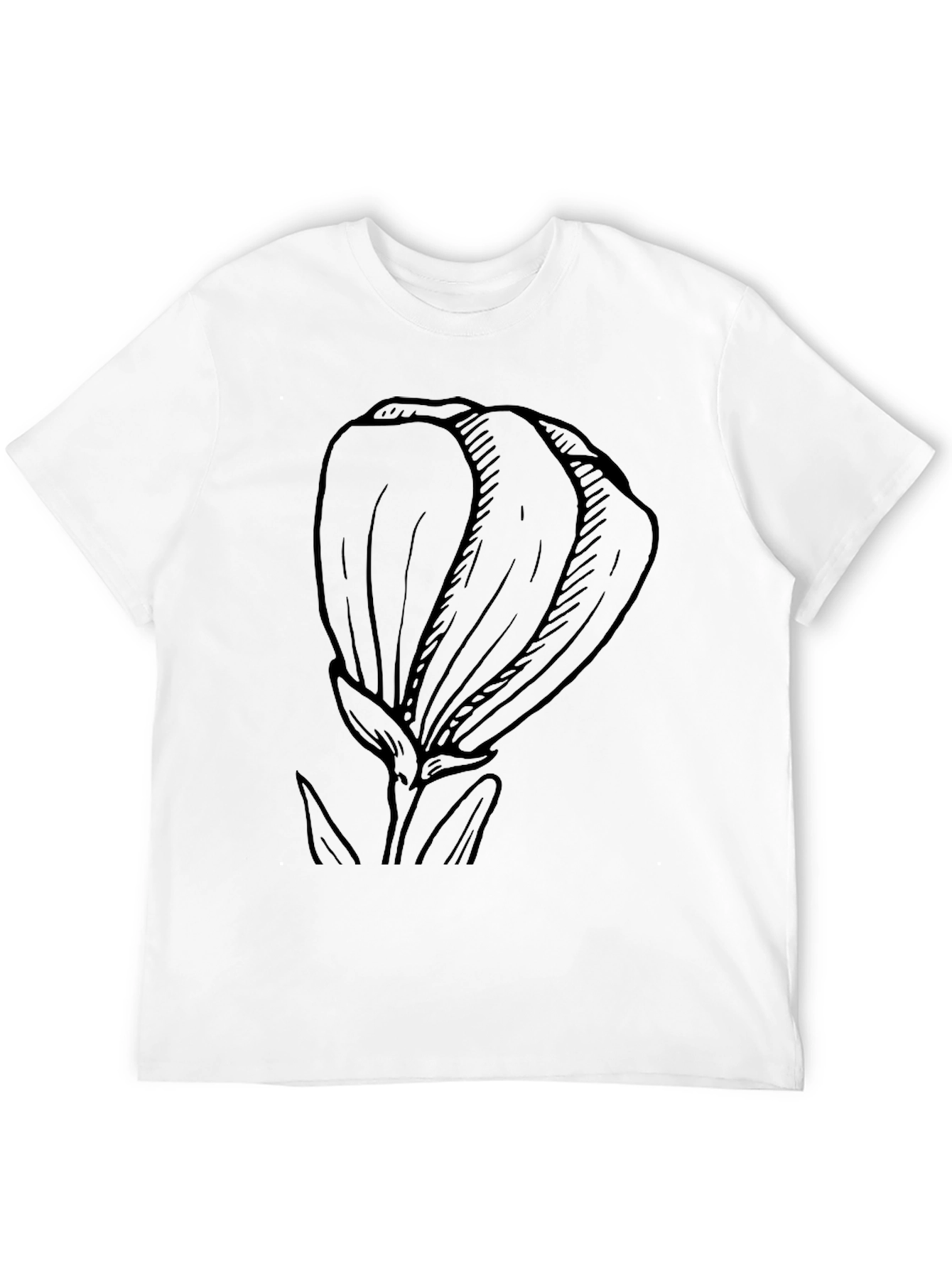 Black T-Shirt with Bold Flower Graphic