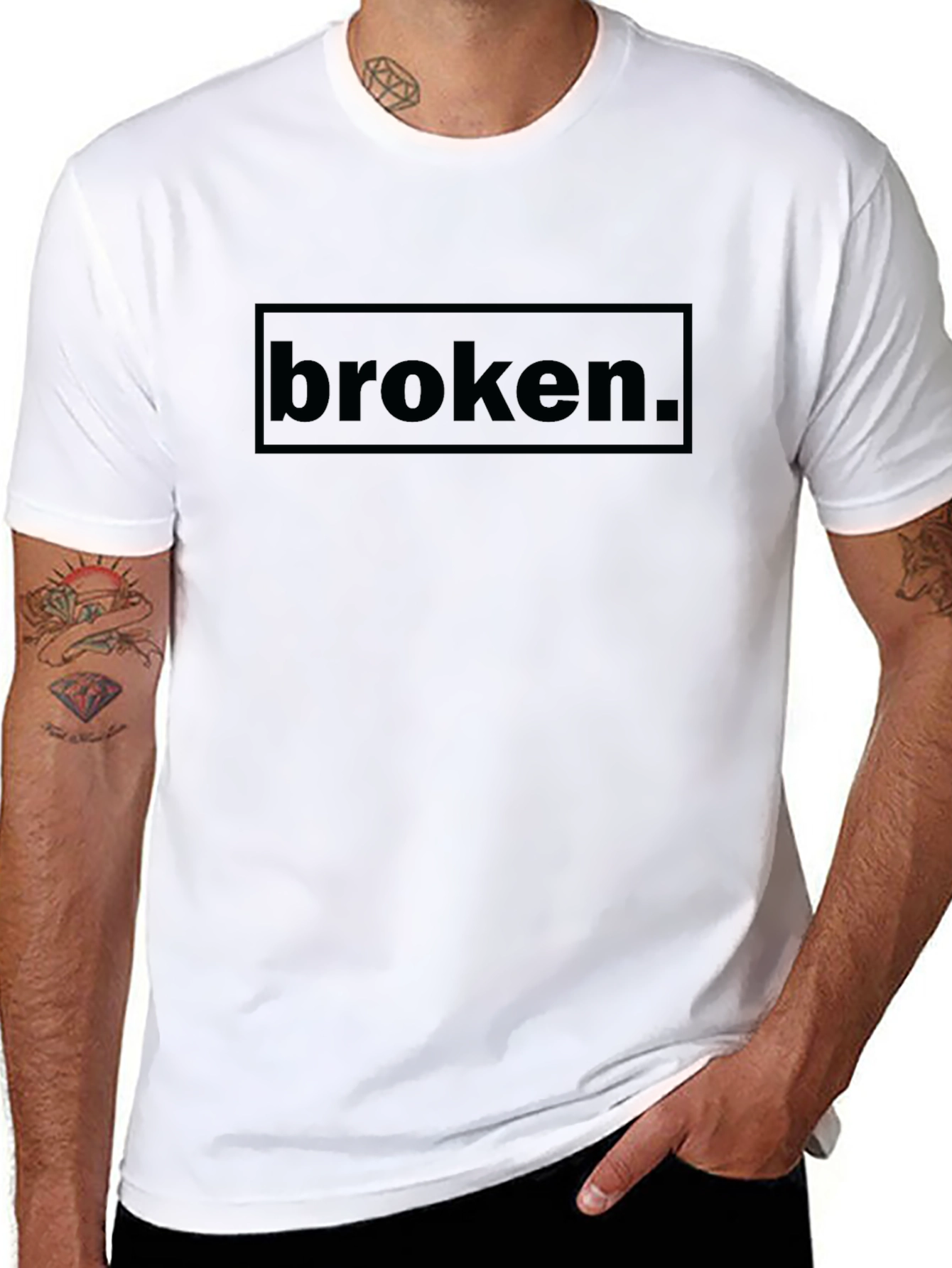 Broken Graphic Tee - Comfort Fit Black T-Shirt