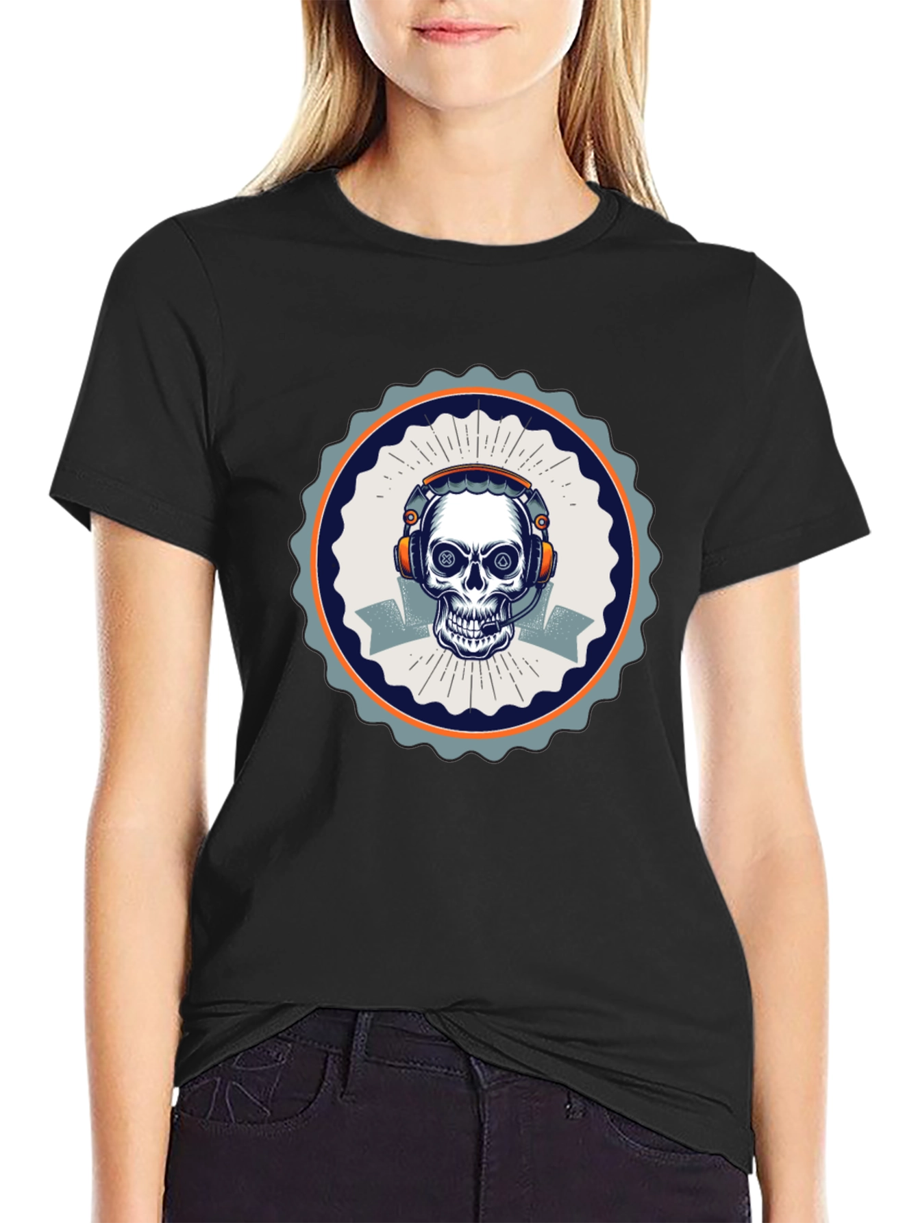 Skull Gamer T-Shirt - Black Cotton Tee