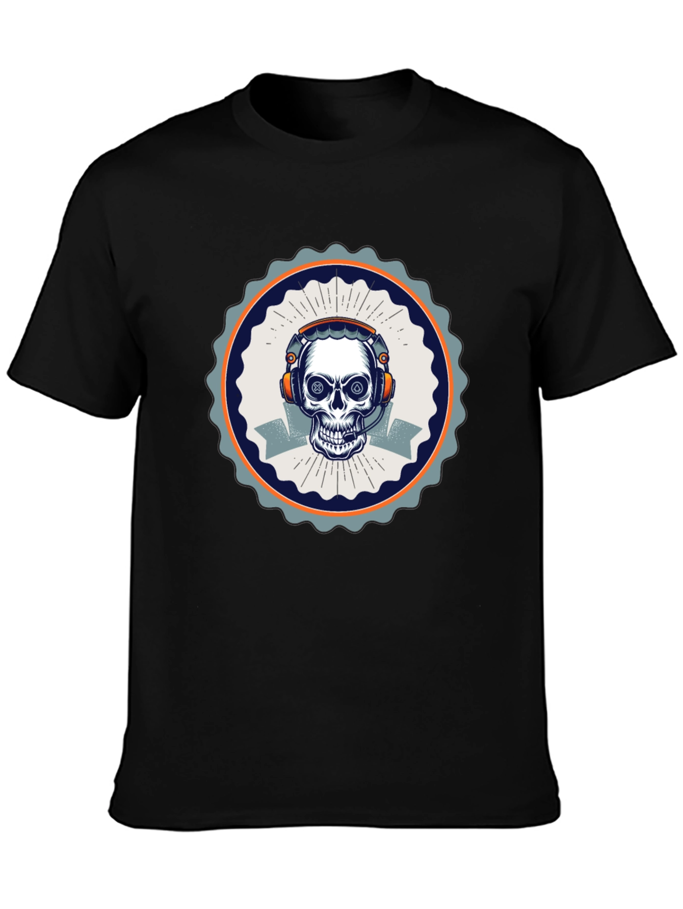 Skull Gamer T-Shirt - Black Cotton Tee