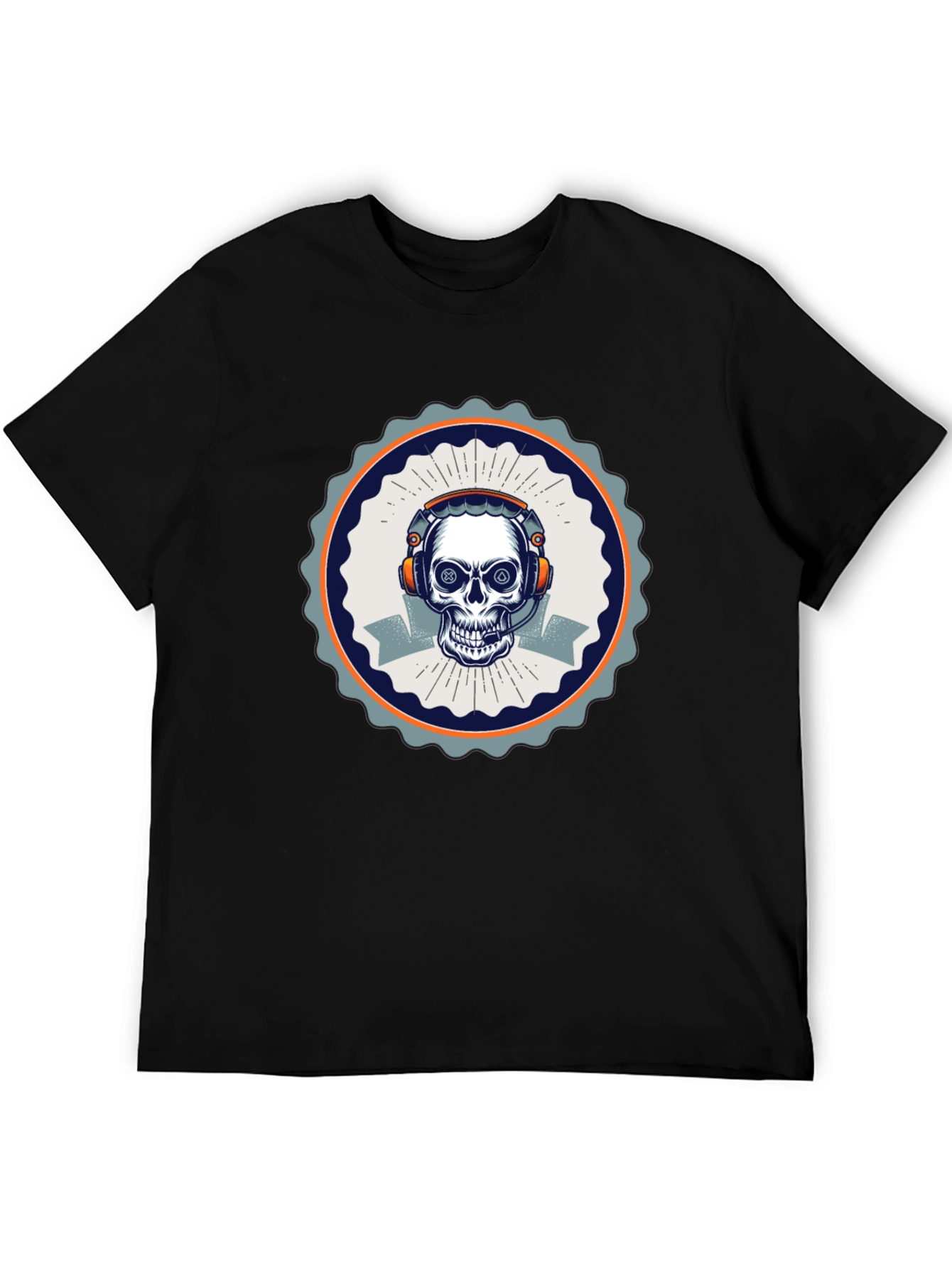 Skull Gamer T-Shirt - Black Cotton Tee