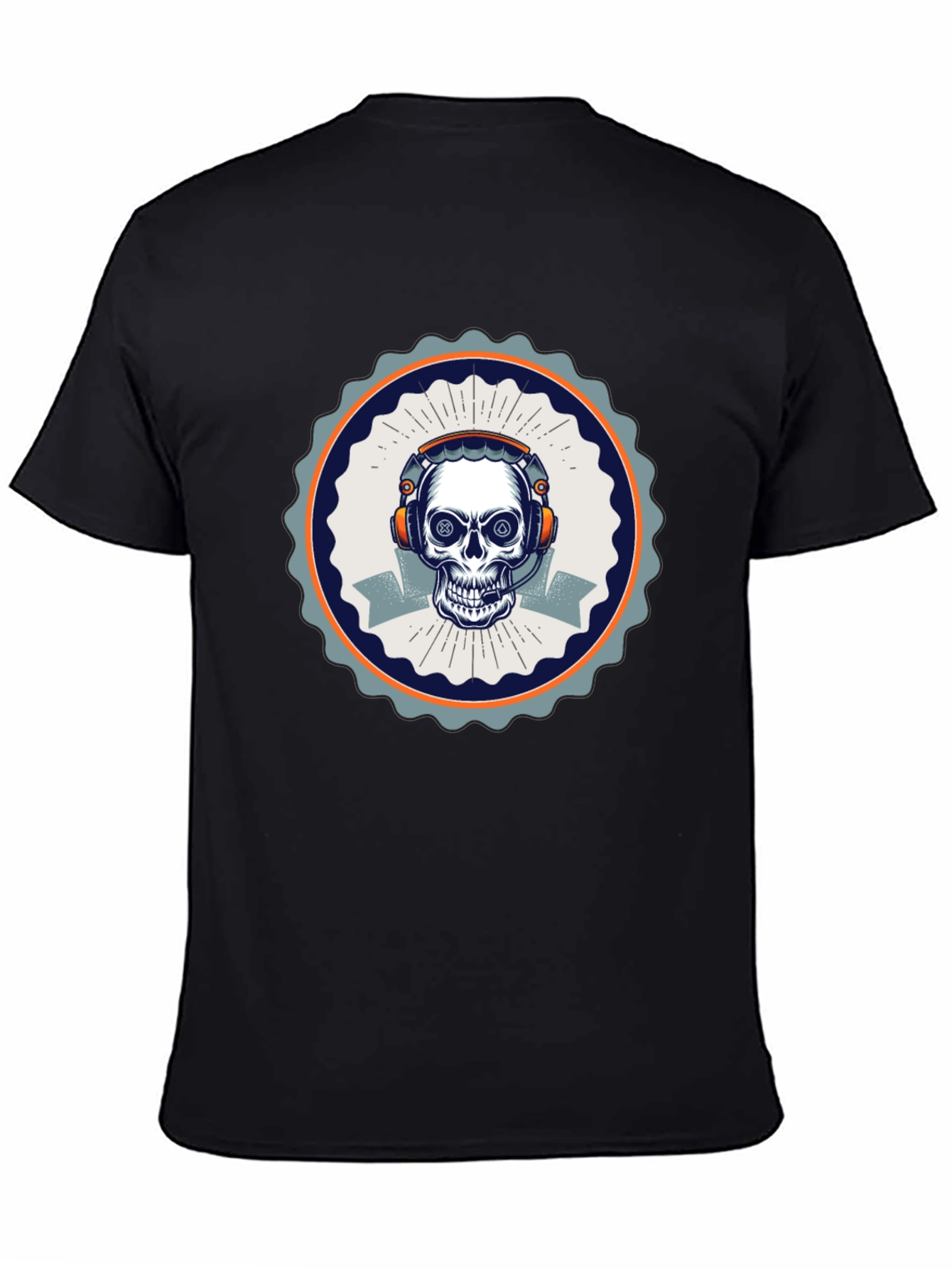 Skull Gamer T-Shirt - Black Cotton Tee