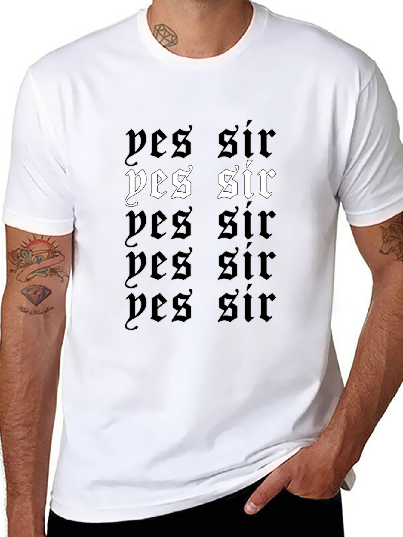Yes Sir Graphic Print T-Shirt