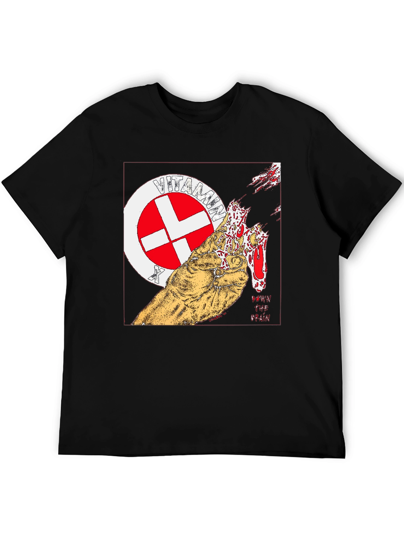Vitamin X Graphic Print Black T-Shirt