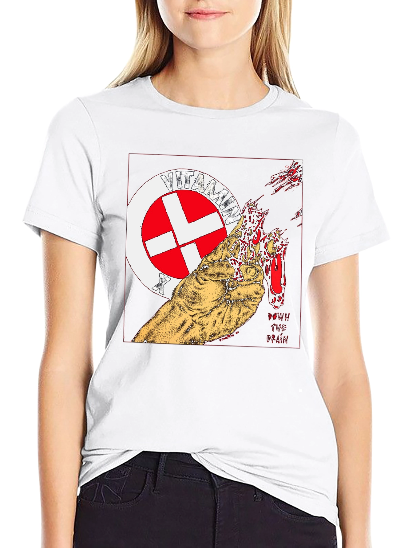 Vitamin X Graphic Print Black T-Shirt