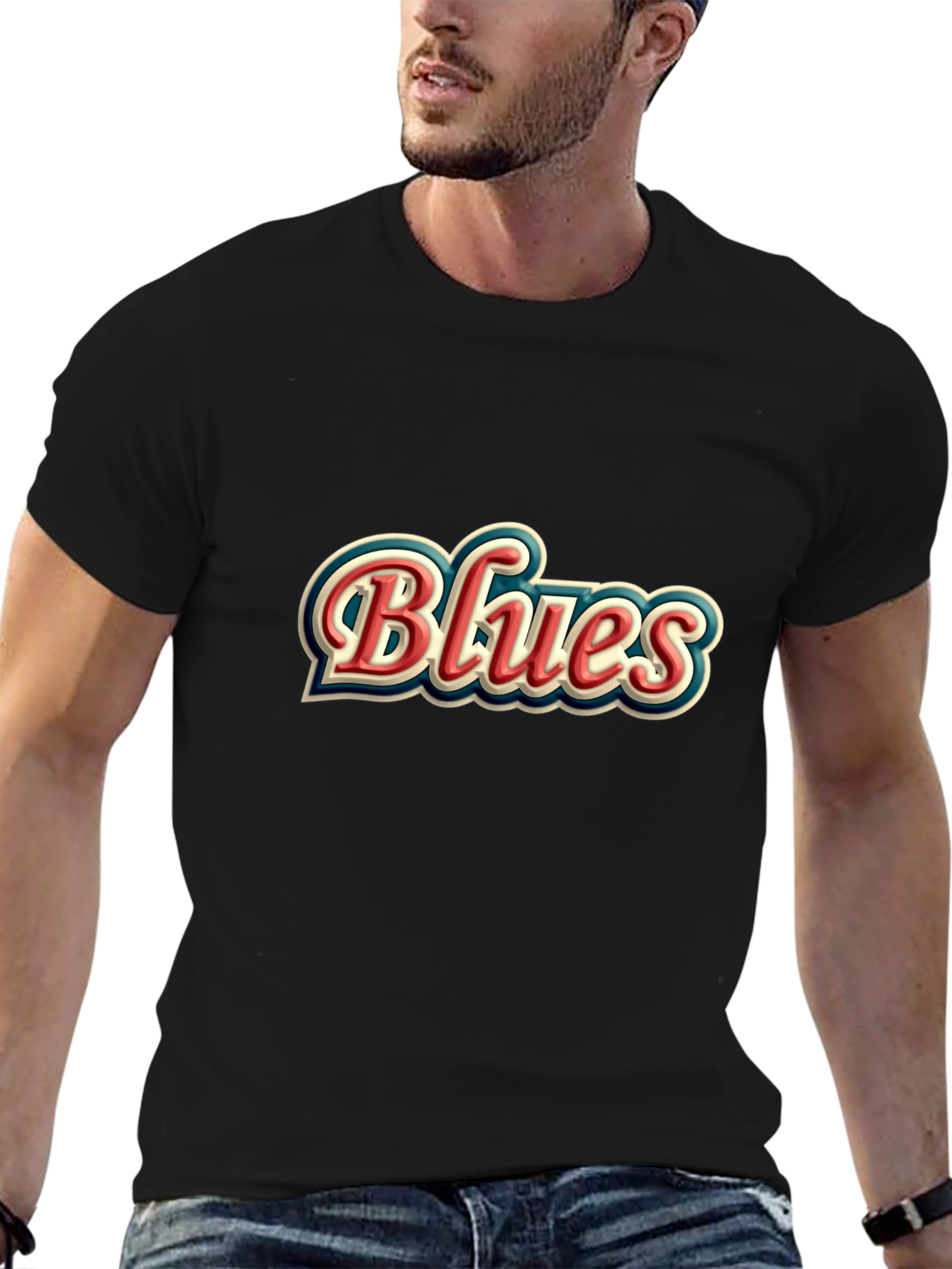 Retro Blues Graphic T-Shirt - Classic Style