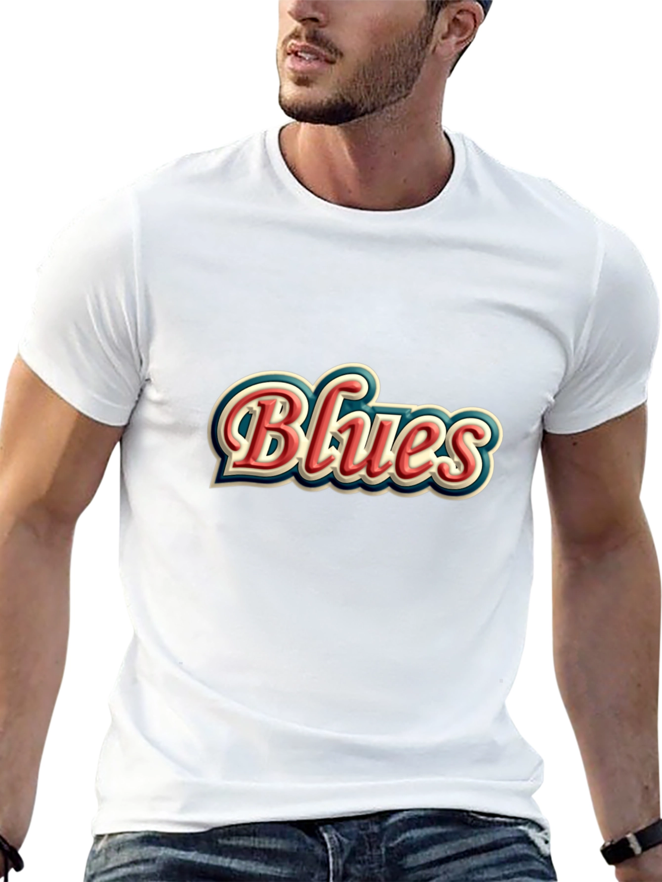 Retro Blues Graphic T-Shirt - Classic Style