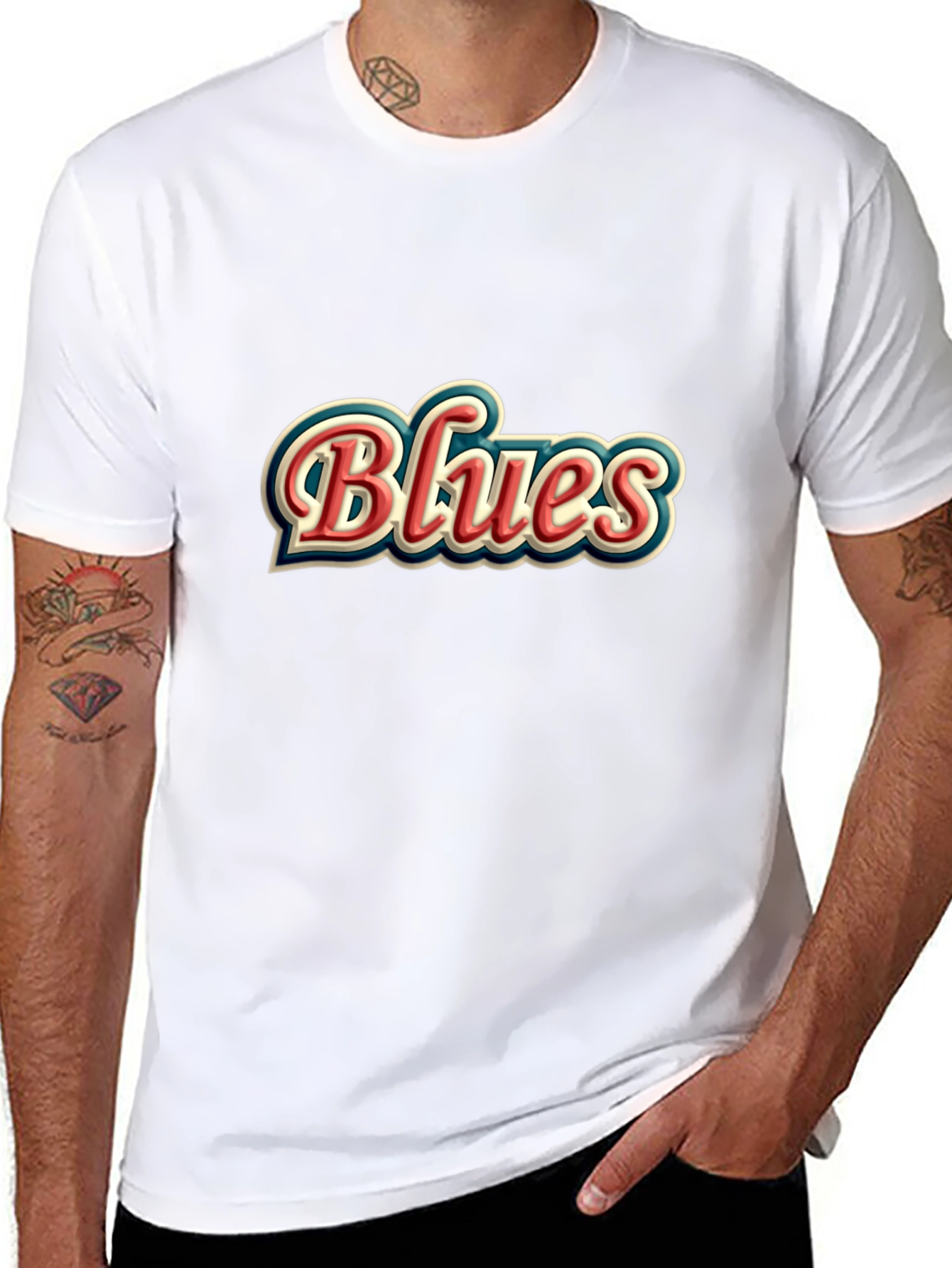 Retro Blues Graphic T-Shirt - Classic Style