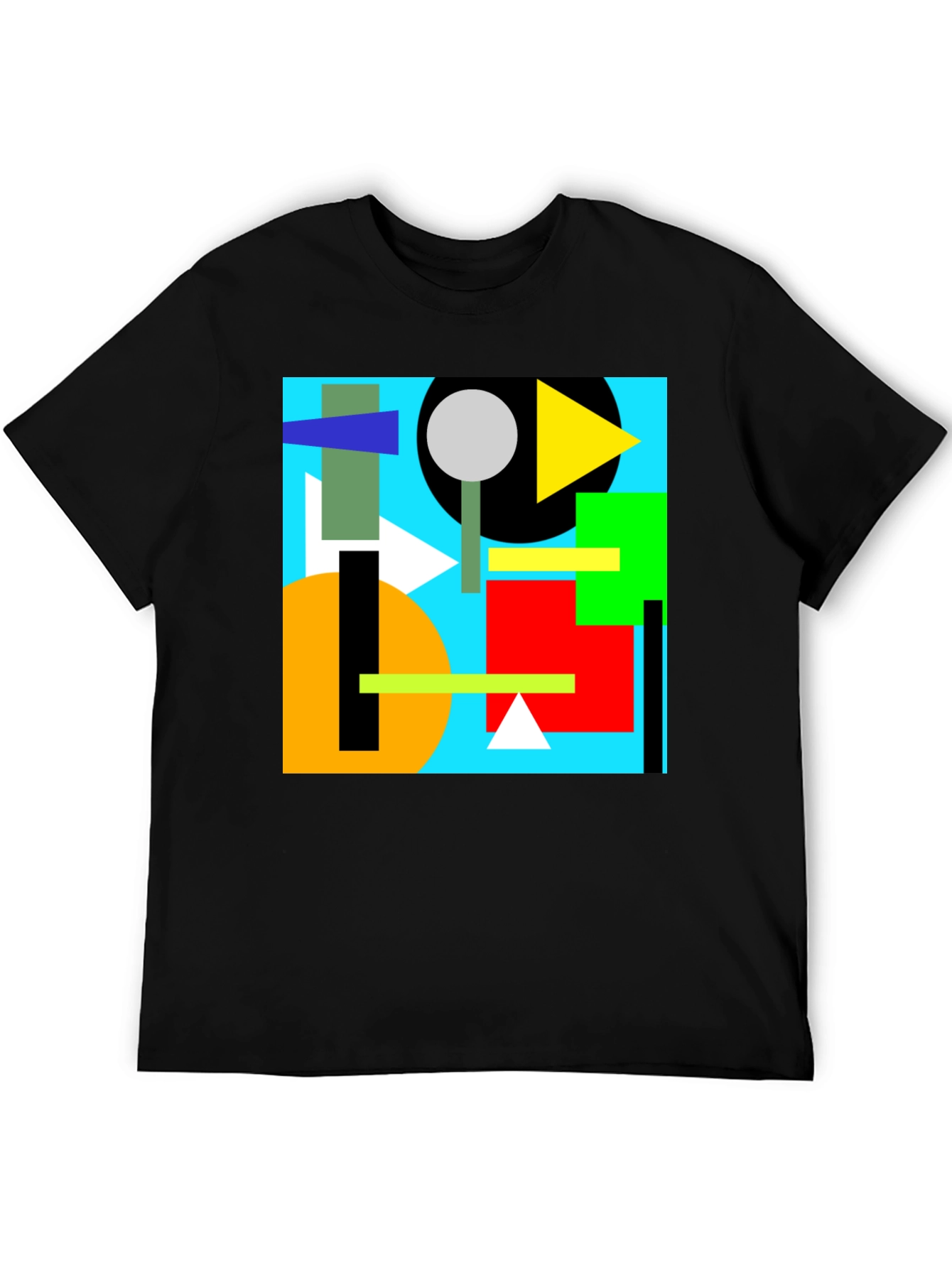 Abstract Geometric Art Print Black T-Shirt