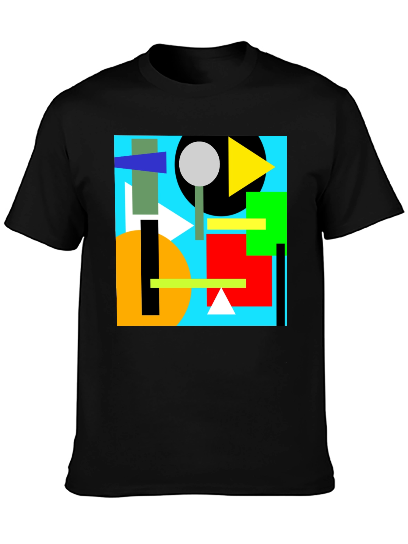 Abstract Geometric Art Print Black T-Shirt