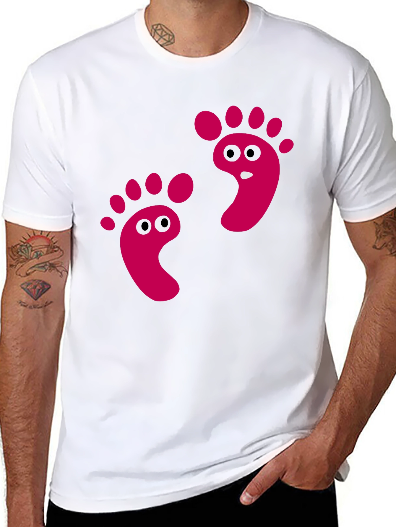 Funny Footprint Graphic Tee - Black