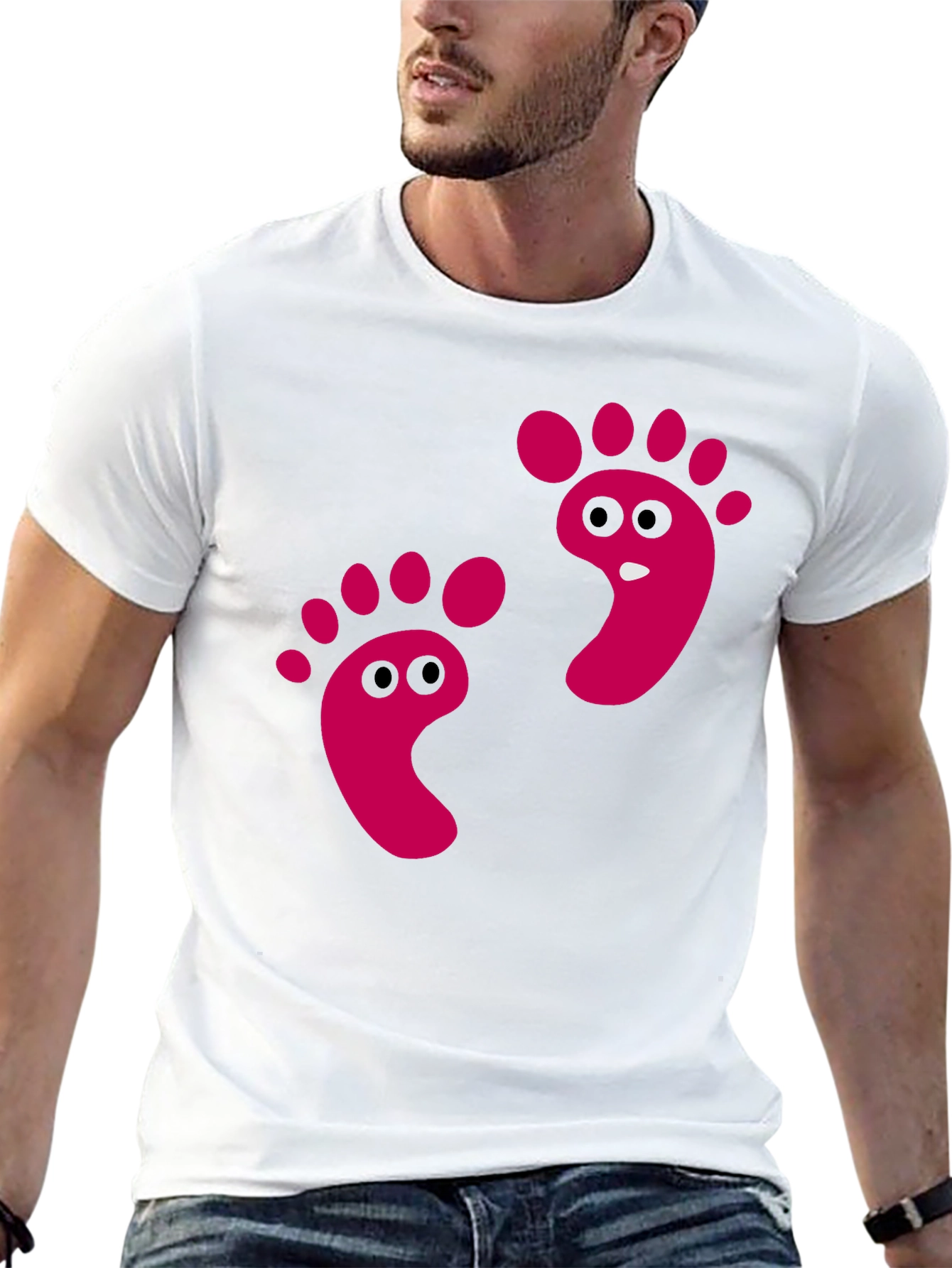 Funny Footprint Graphic Tee - Black