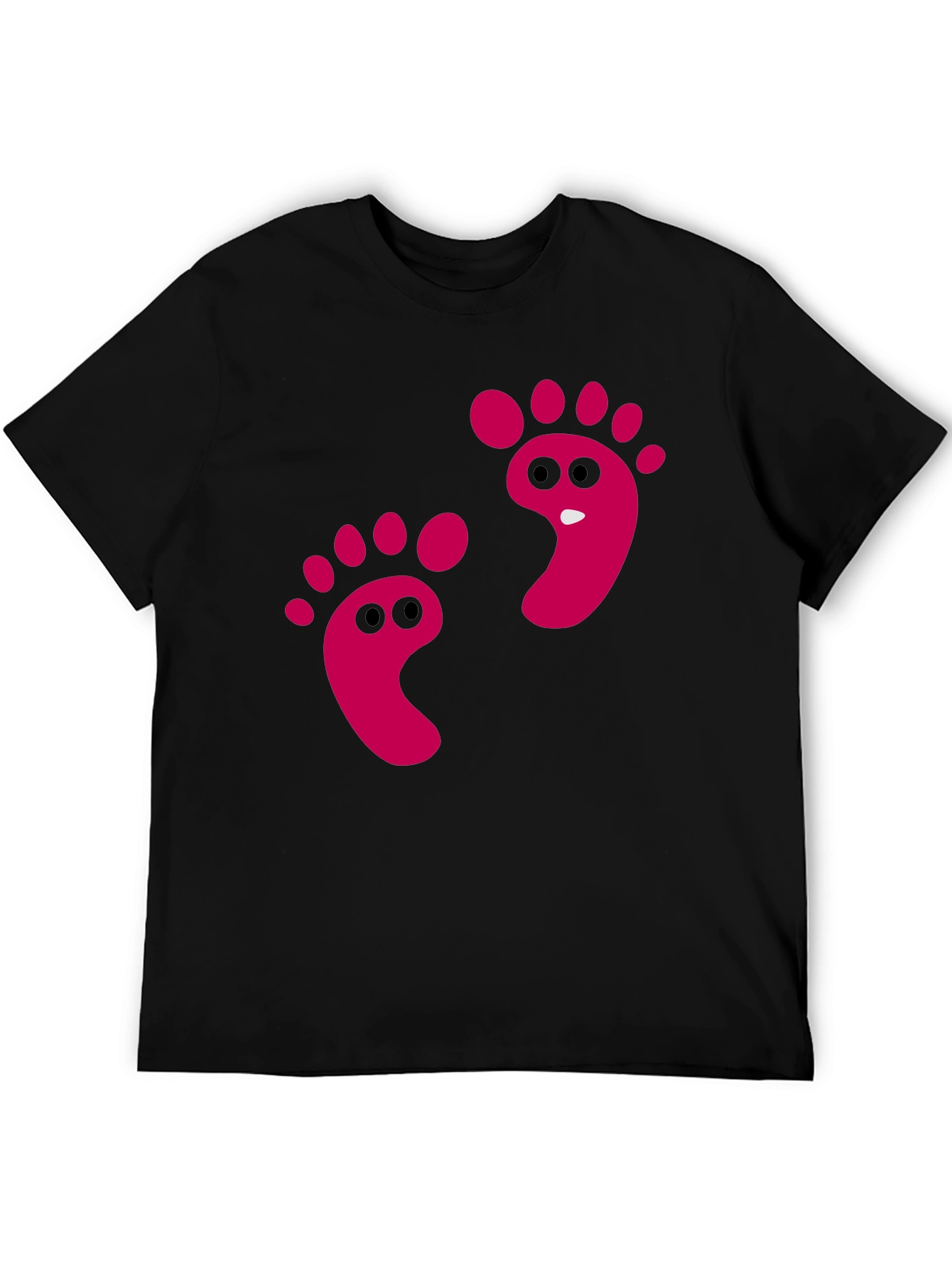 Funny Footprint Graphic Tee - Black