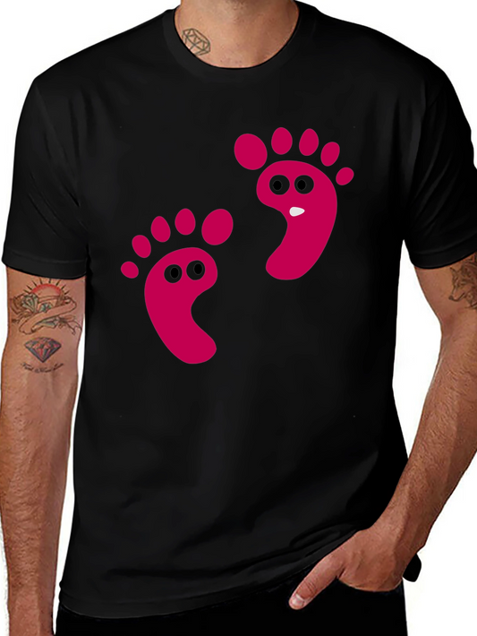 Funny Footprint Graphic Tee - Black
