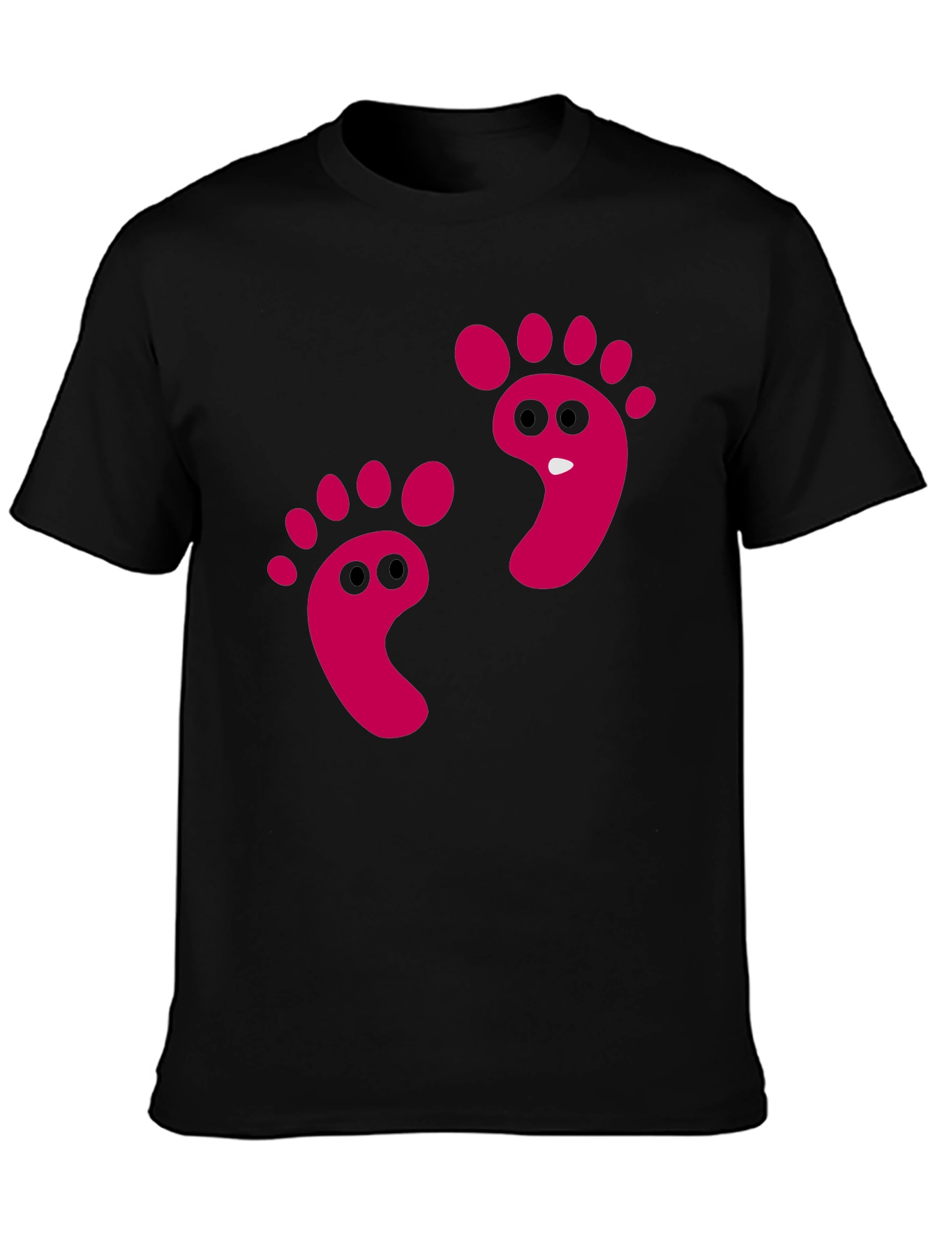 Funny Footprint Graphic Tee - Black