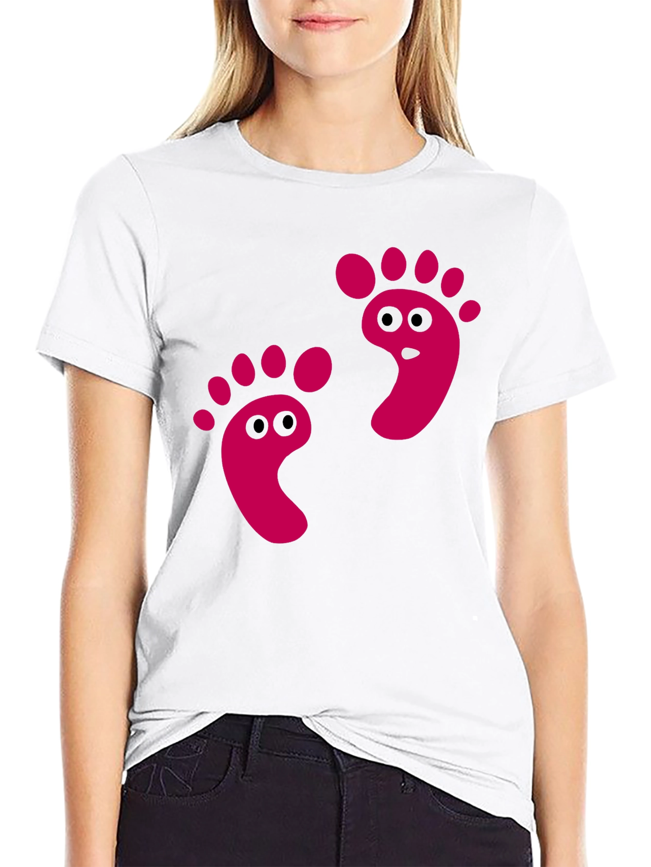 Funny Footprint Graphic Tee - Black