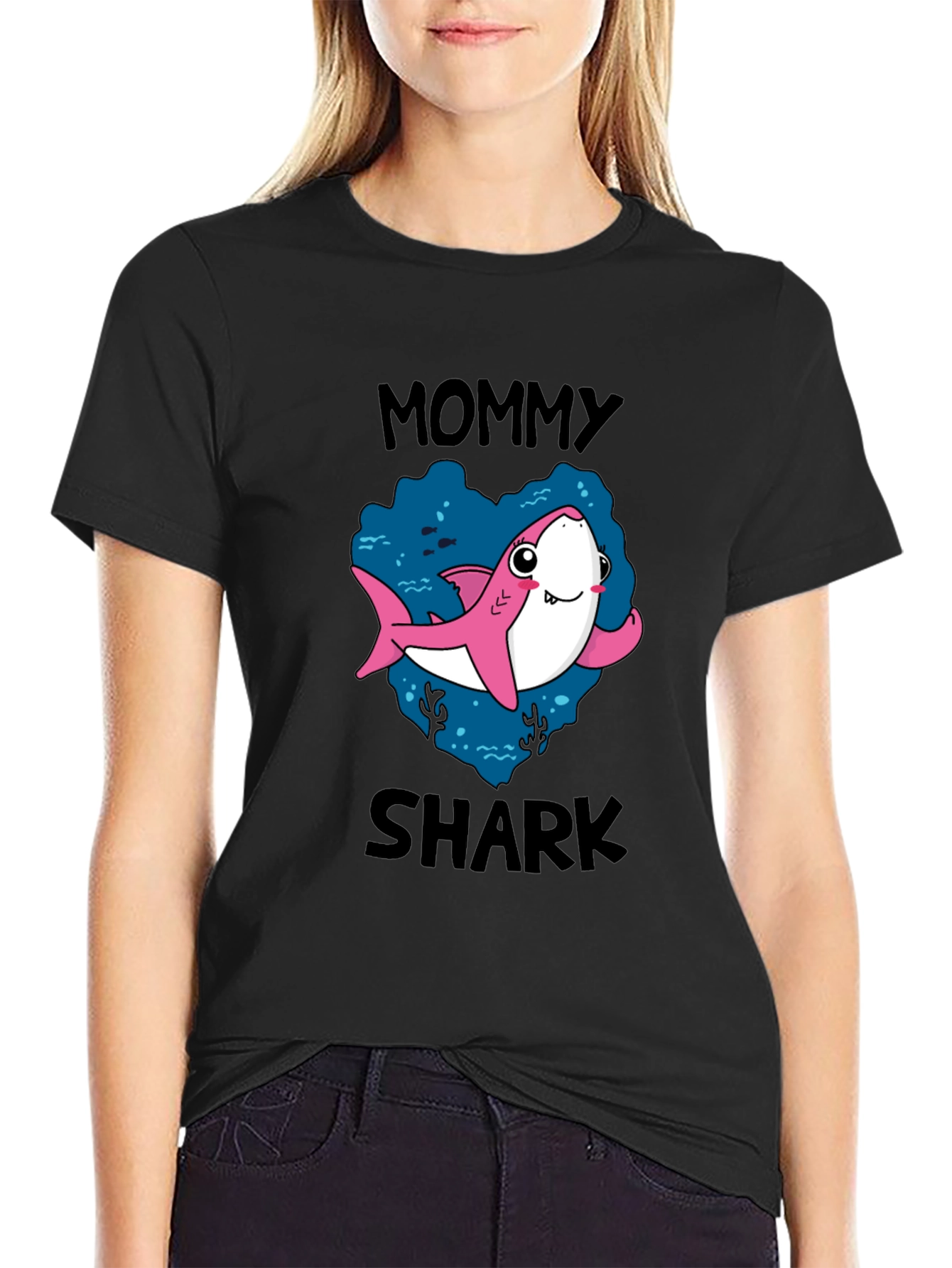 Mommy Shark T-Shirt - Cute Cartoon Graphic Tee