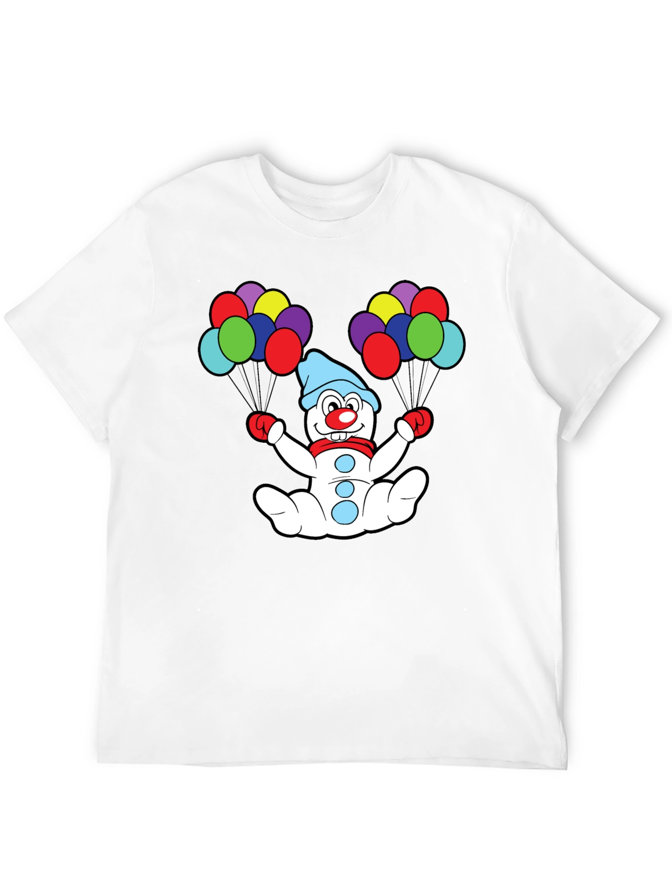 Clown Snowman Balloons Graphic Tee