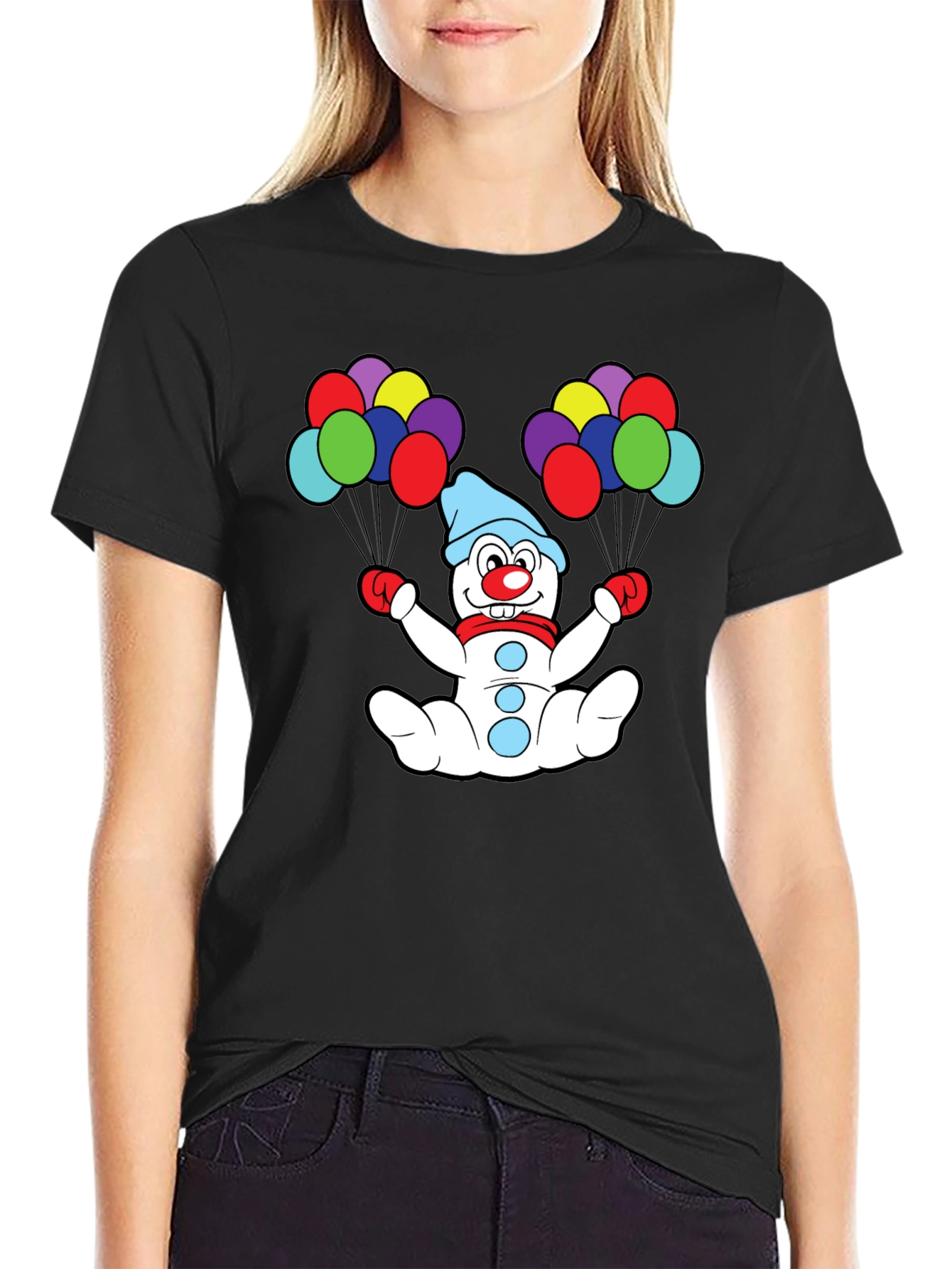Clown Snowman Balloons Graphic Tee