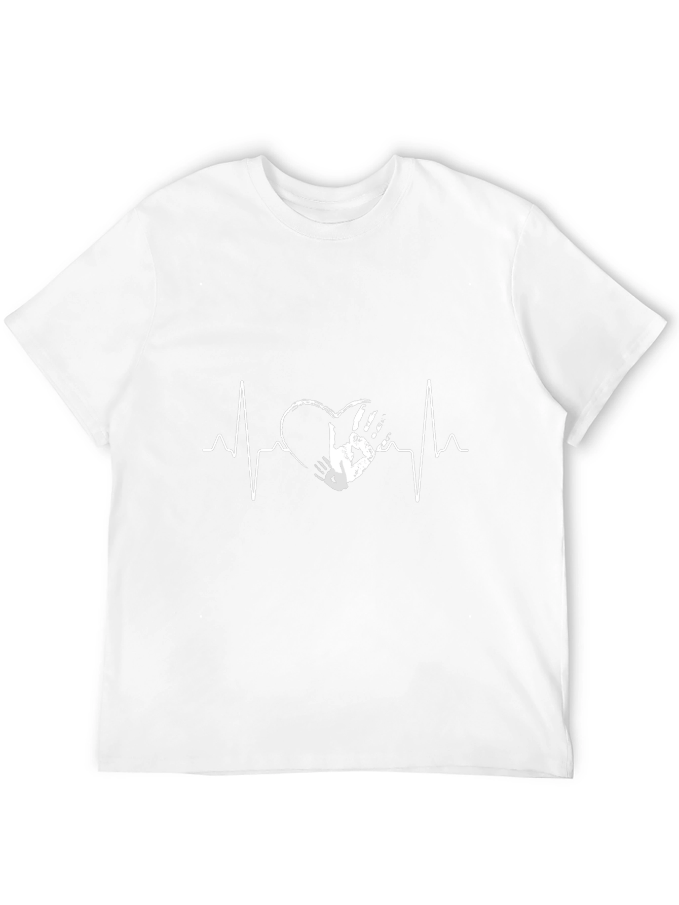 Heartbeat Handprint Graphic T-Shirt - Black