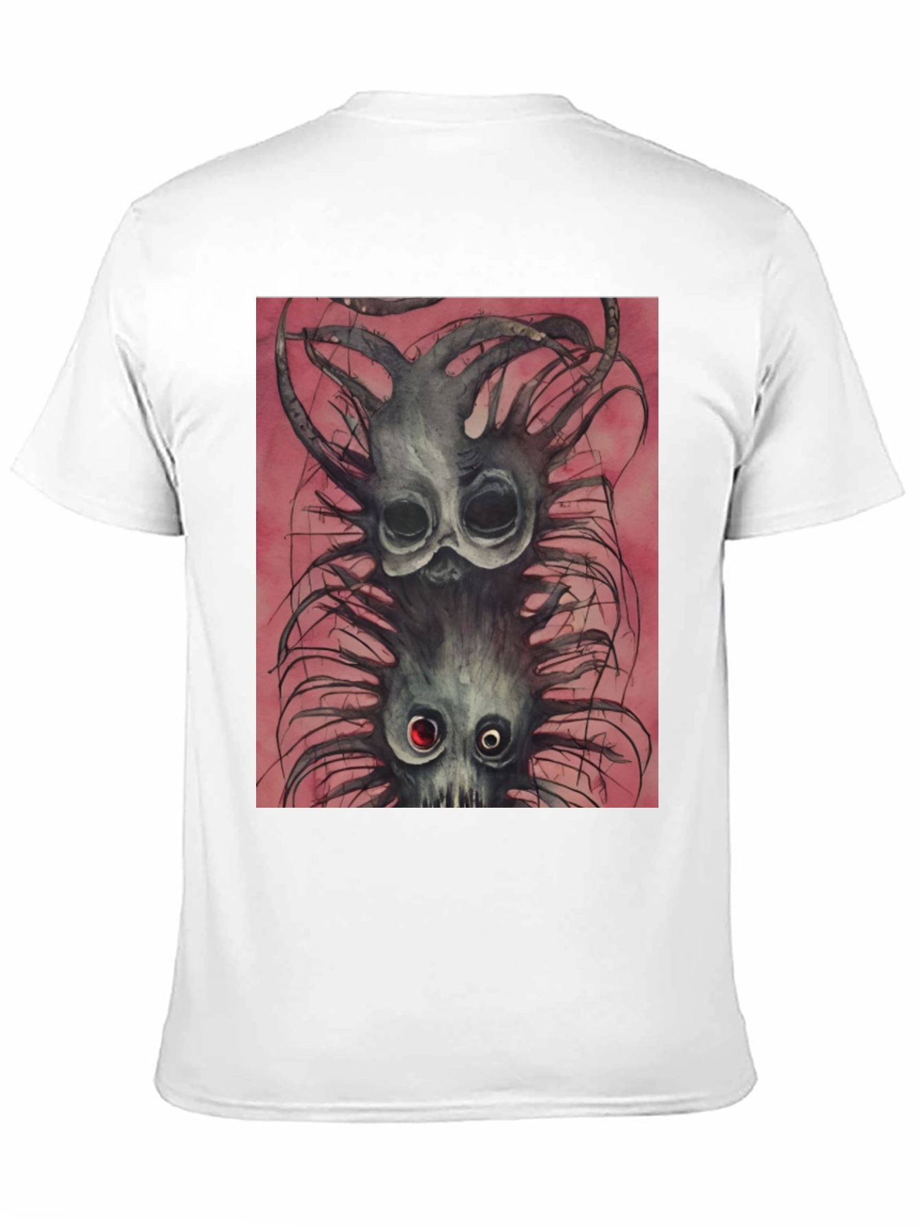 Black Tee with Spooky Creature Graphic