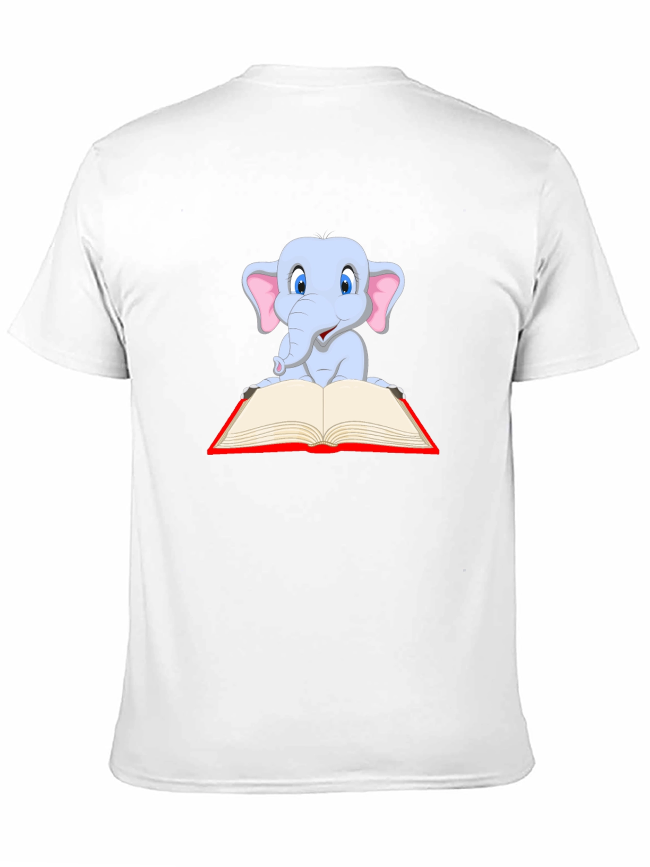 Cute Elephant Reading Book Graphic T-Shirt