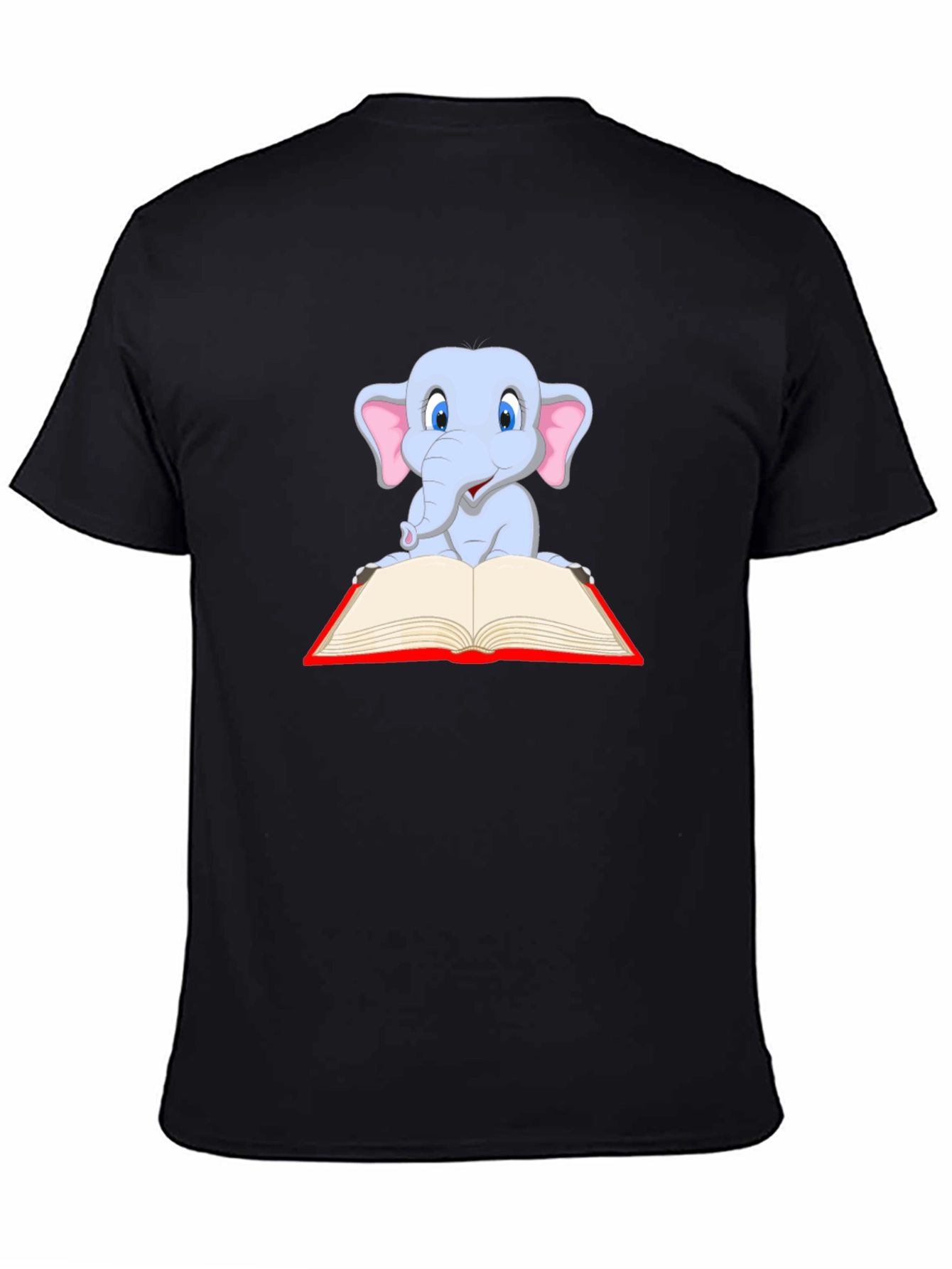 Cute Elephant Reading Book Graphic T-Shirt