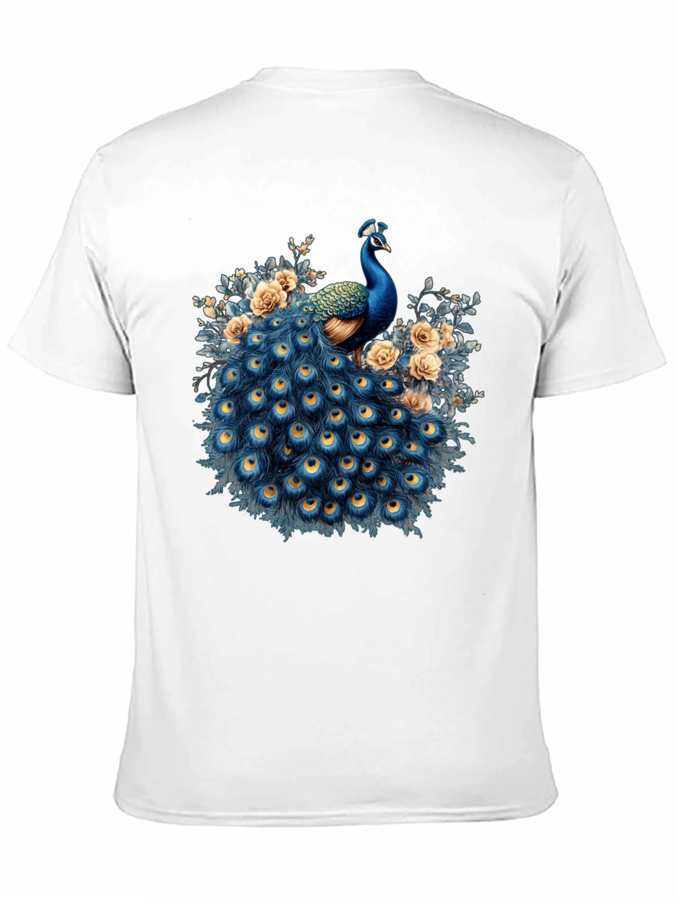 Peacock Graphic Print Black T-Shirt