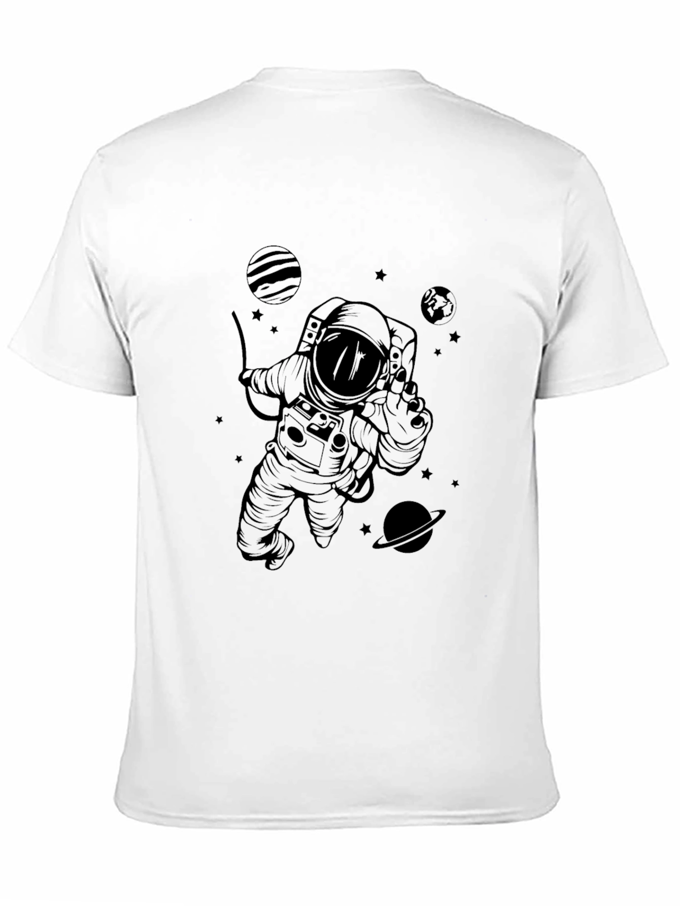 Astronaut in Space Graphic T-Shirt - Black