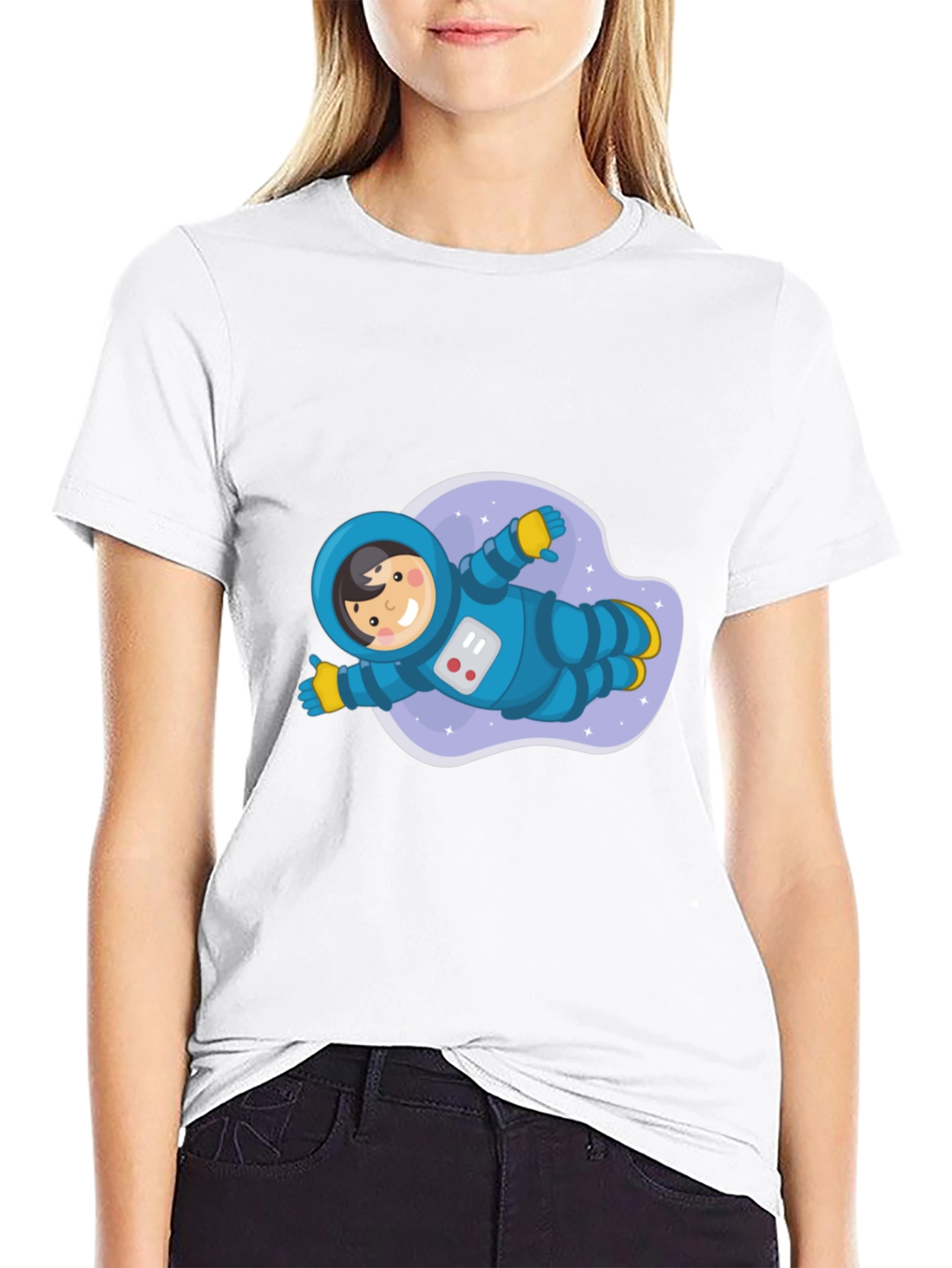 Astronaut Cartoon T-Shirt - Fun Graphic Tee
