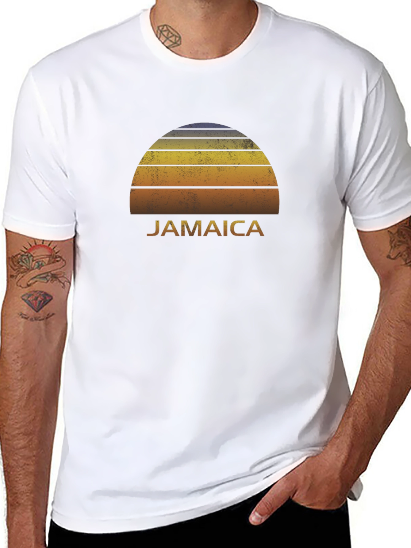 Jamaica Sunset Graphic Tee - Retro Style Comfort