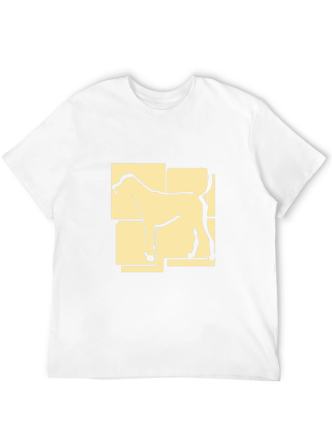 Abstract Dog Graphic Print Black T-Shirt