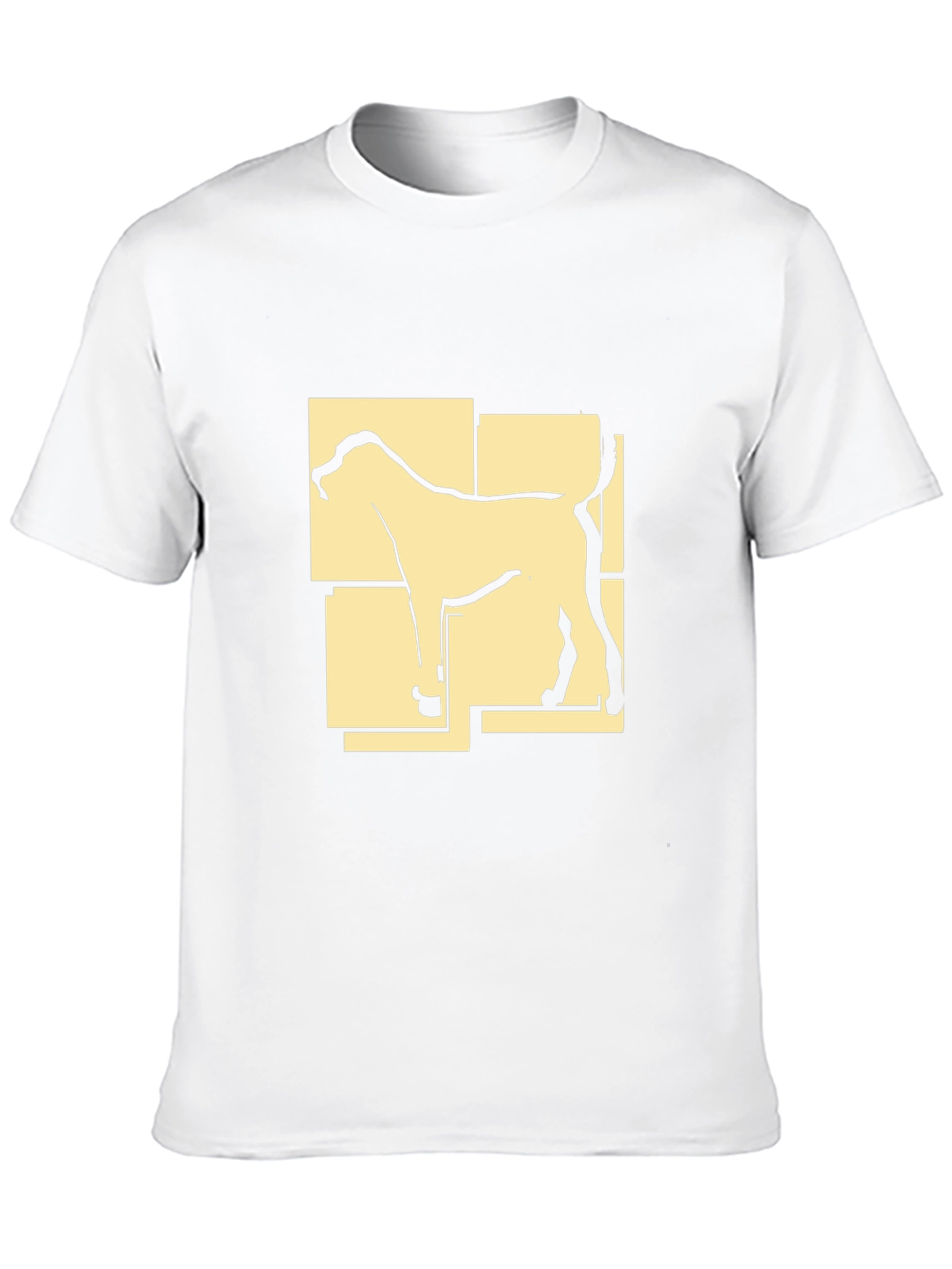 Abstract Dog Graphic Print Black T-Shirt