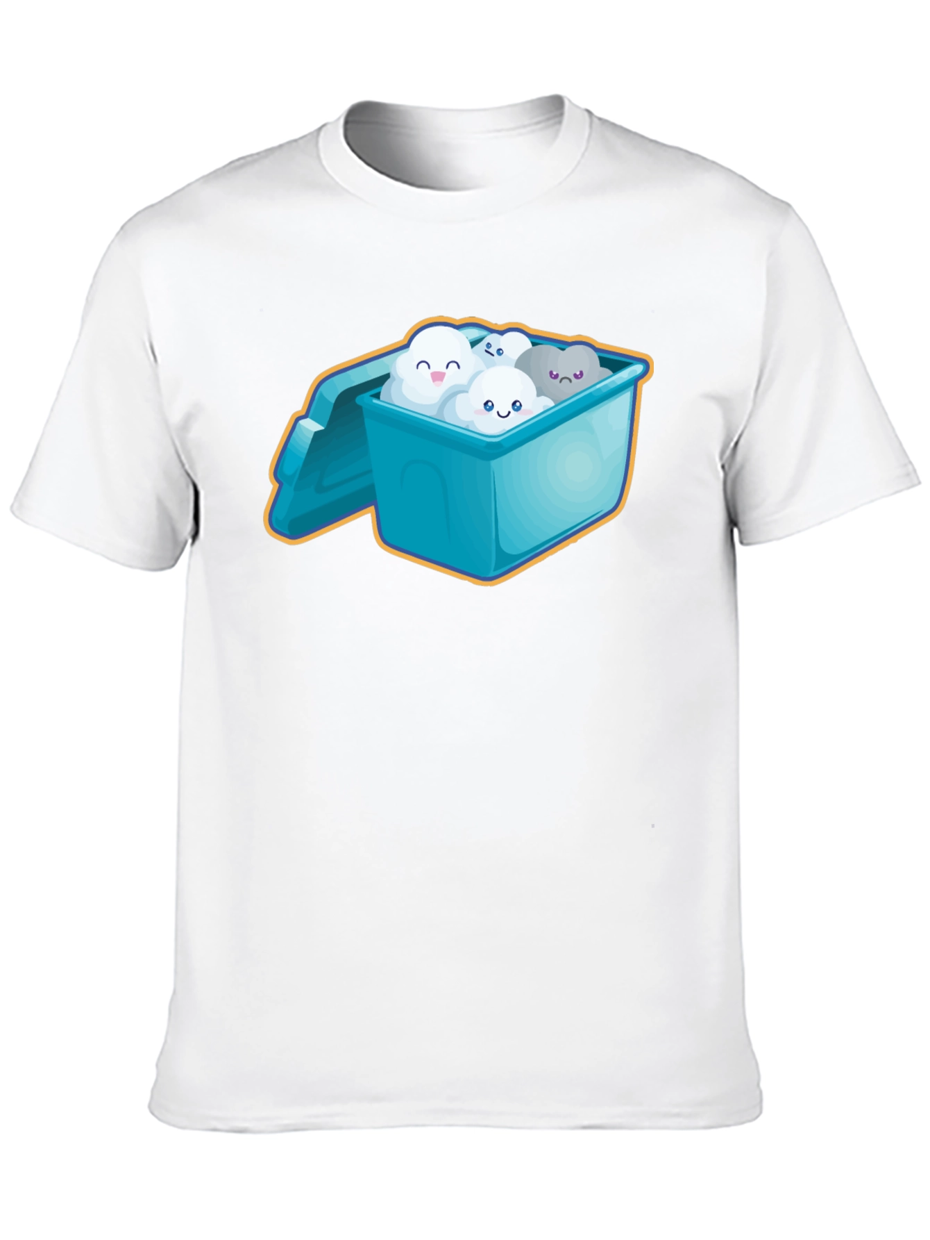 Cloud Character T-Shirt - Whimsical Black Tee