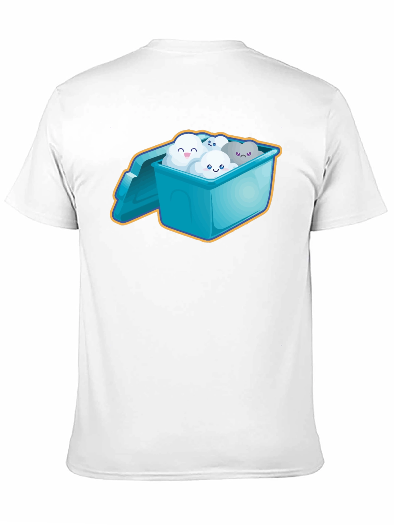 Cloud Character T-Shirt - Whimsical Black Tee