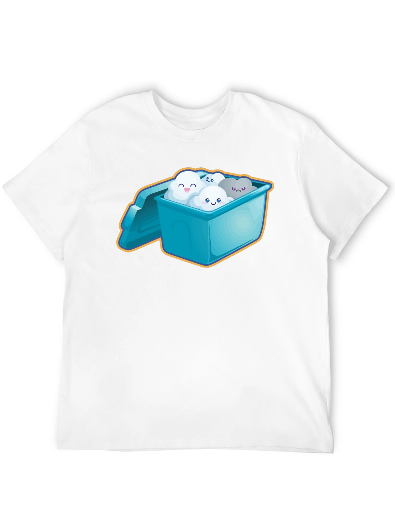 Cloud Character T-Shirt - Whimsical Black Tee