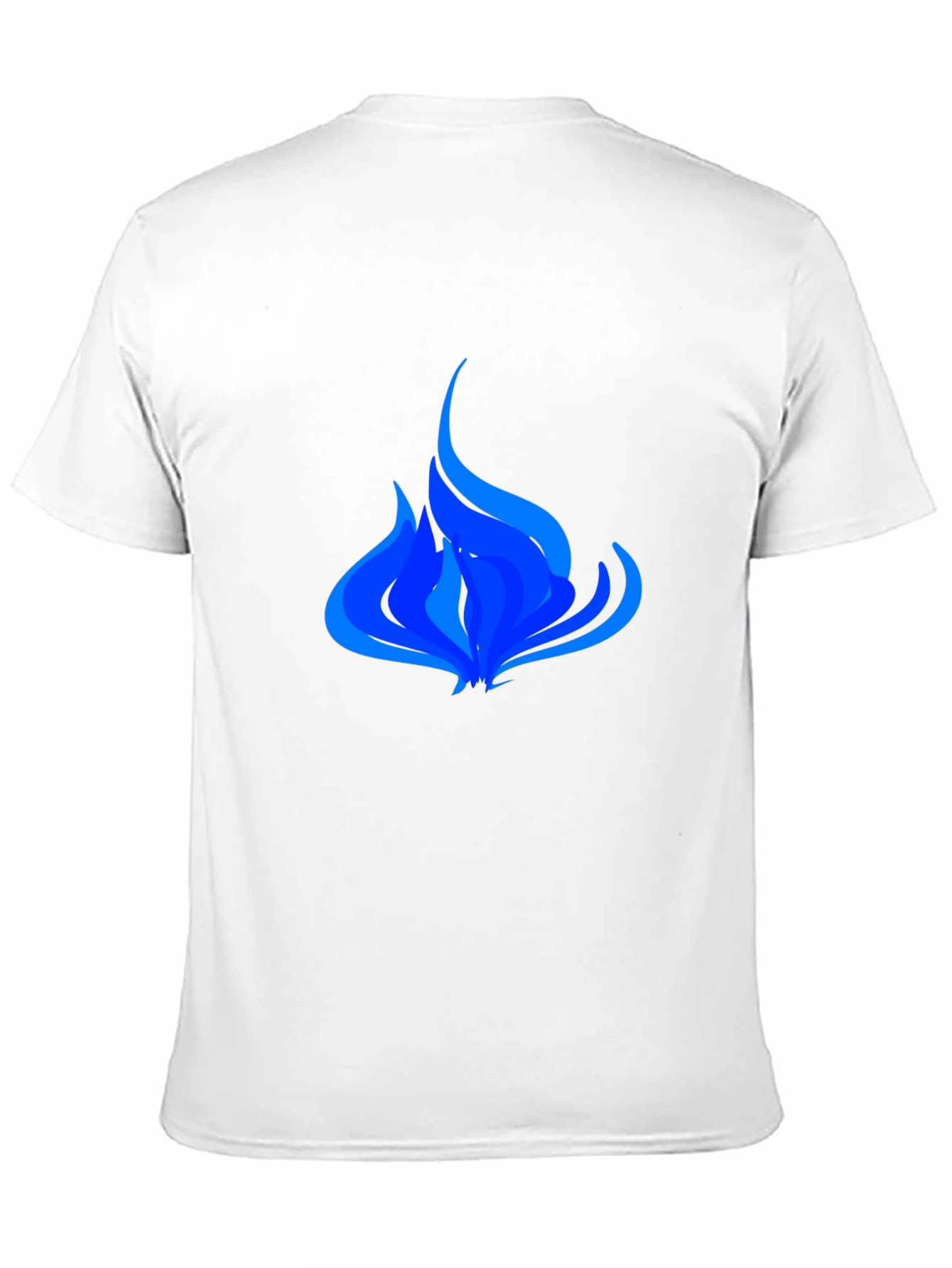 Blue Flame Graphic Black T-Shirt