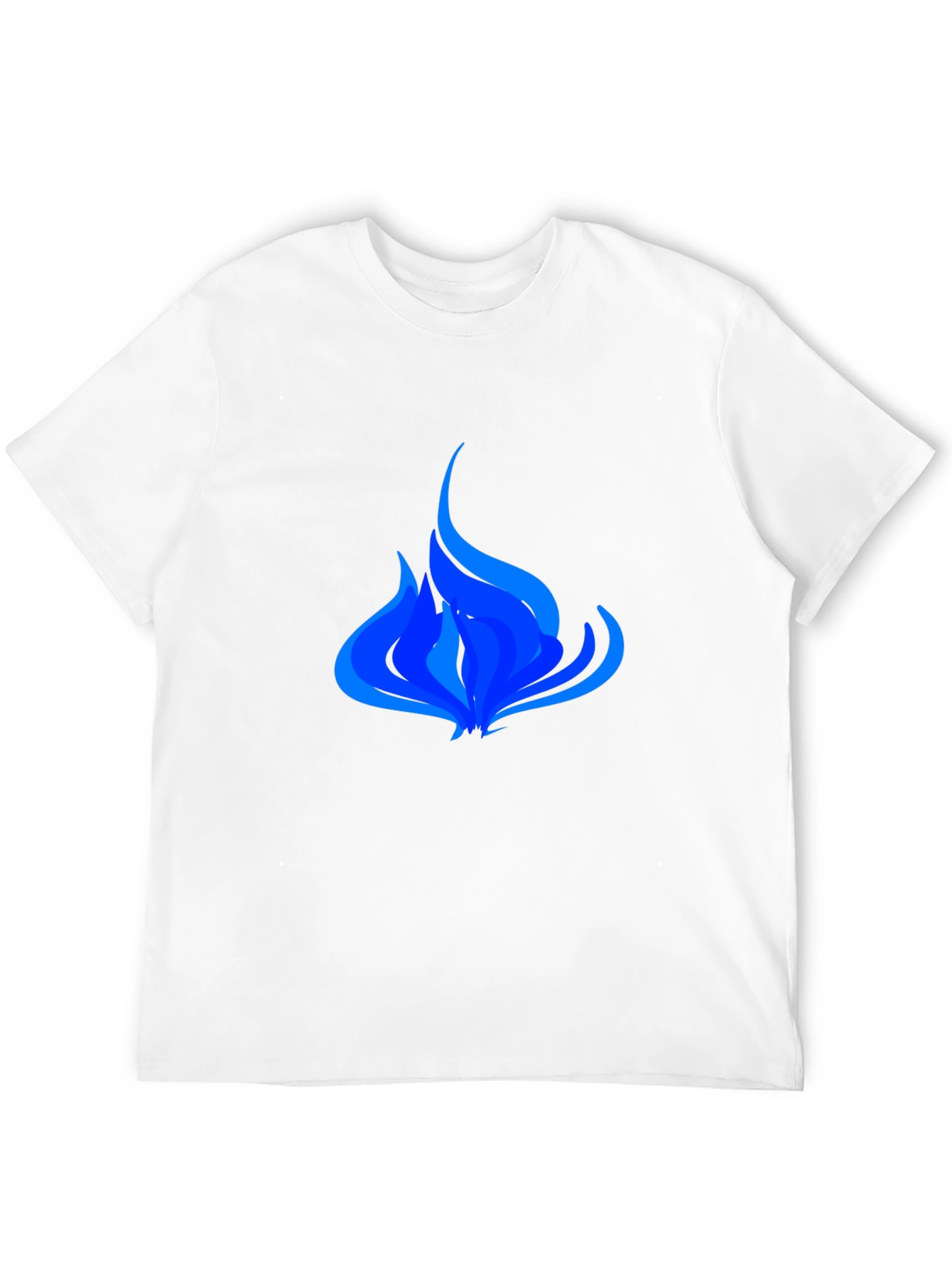 Blue Flame Graphic Black T-Shirt
