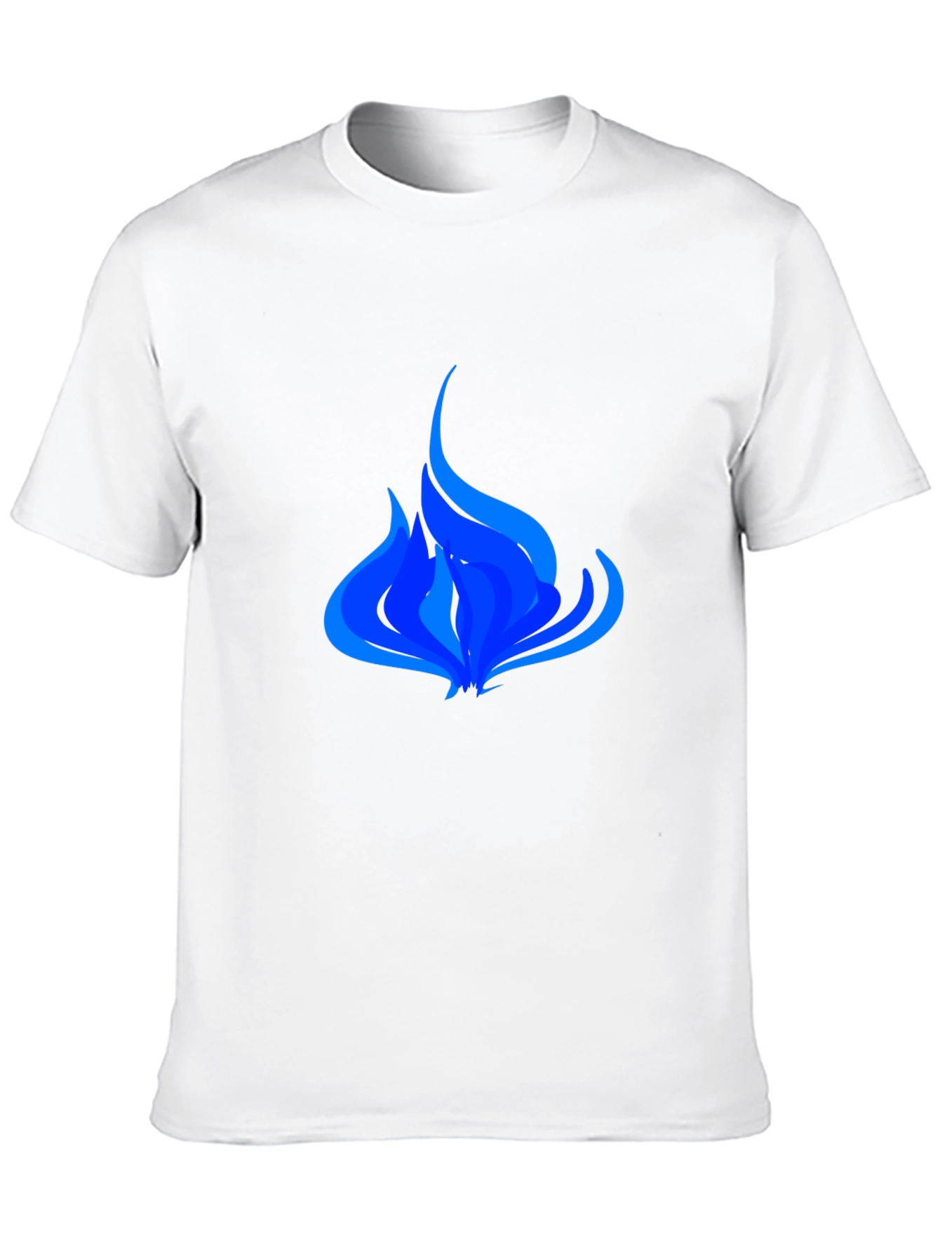 Blue Flame Graphic Black T-Shirt