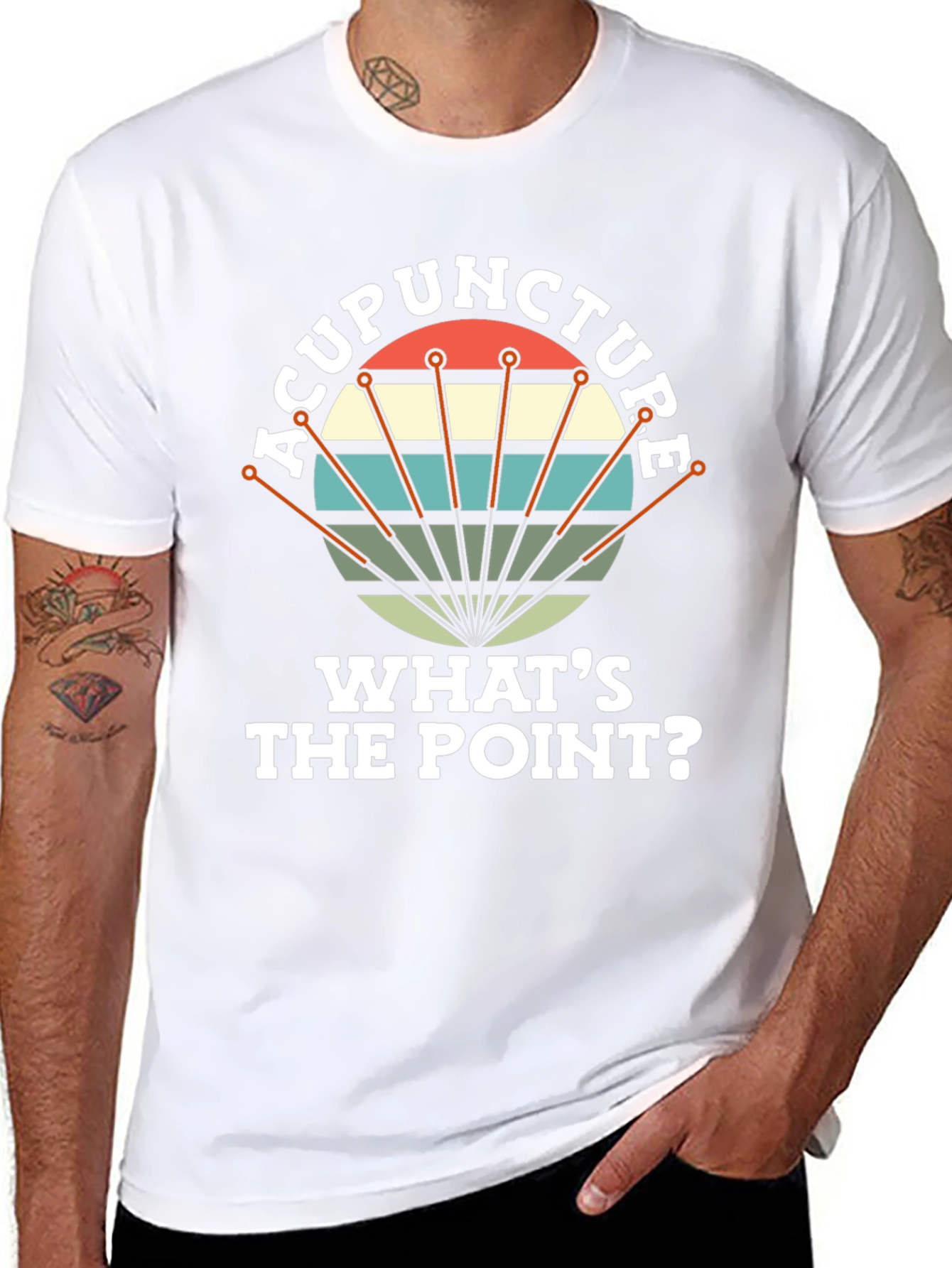 Acupuncture: Whats the Point? Mens Black T-Shirt