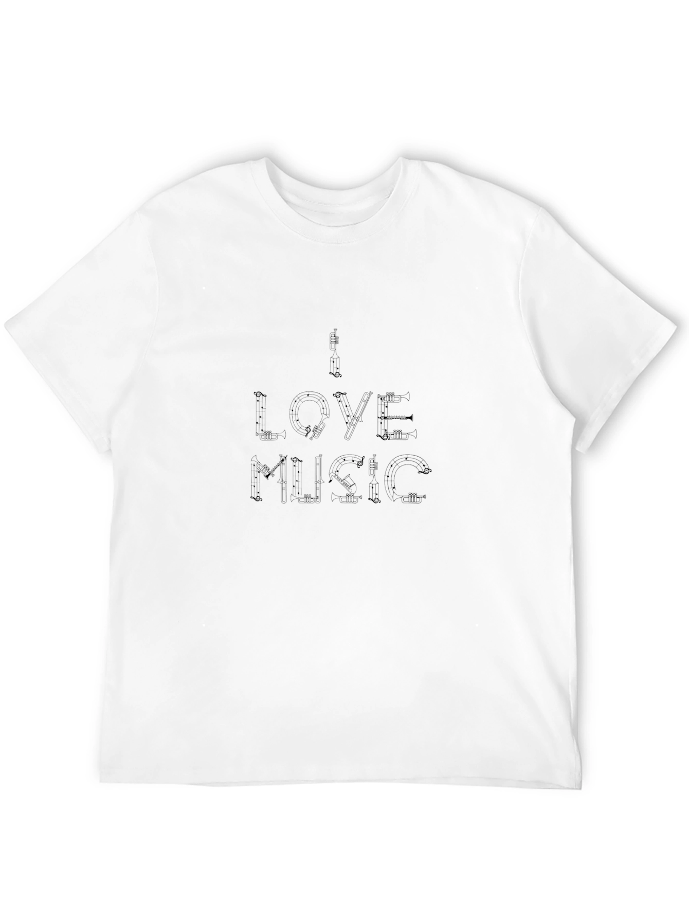 I Love Music Black Graphic T-Shirt