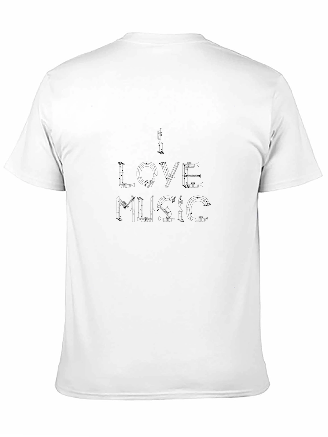 I Love Music Black Graphic T-Shirt